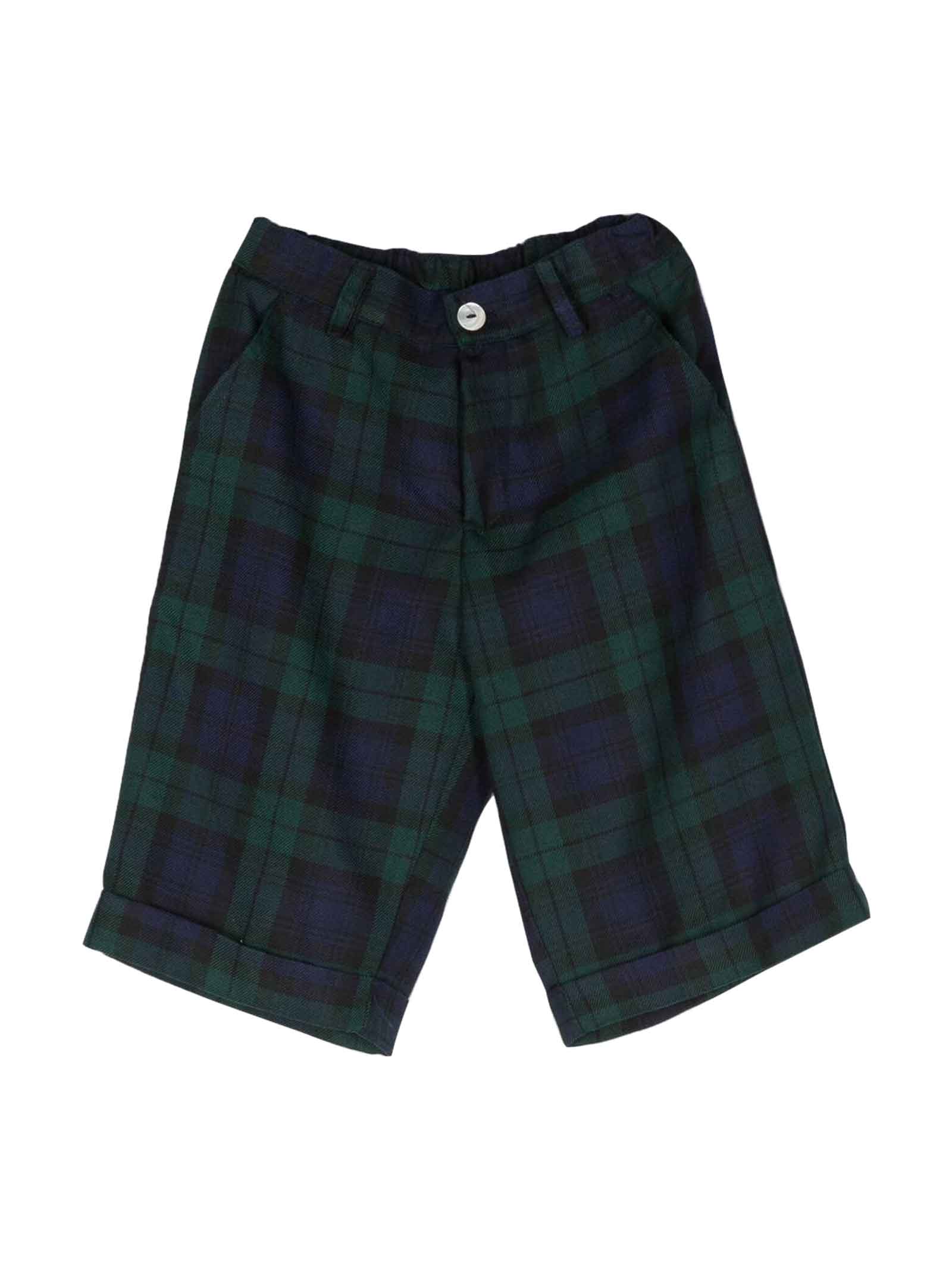 Mariella Ferrari Tartan-print Knee-length Shorts In Verde