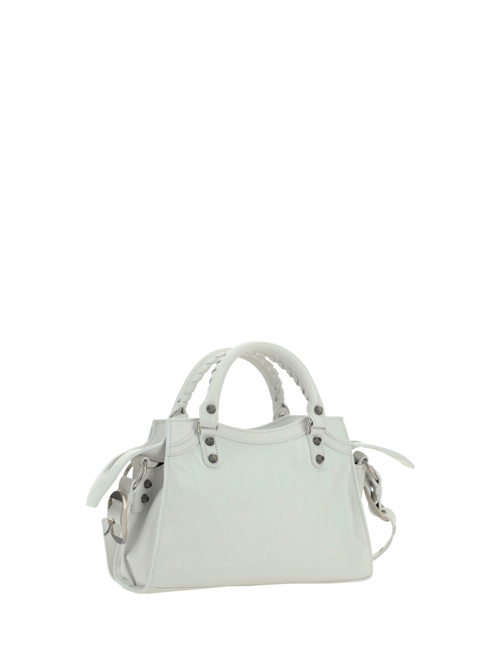 Shop Balenciaga Neo Le Cagole Handbag In Optic White