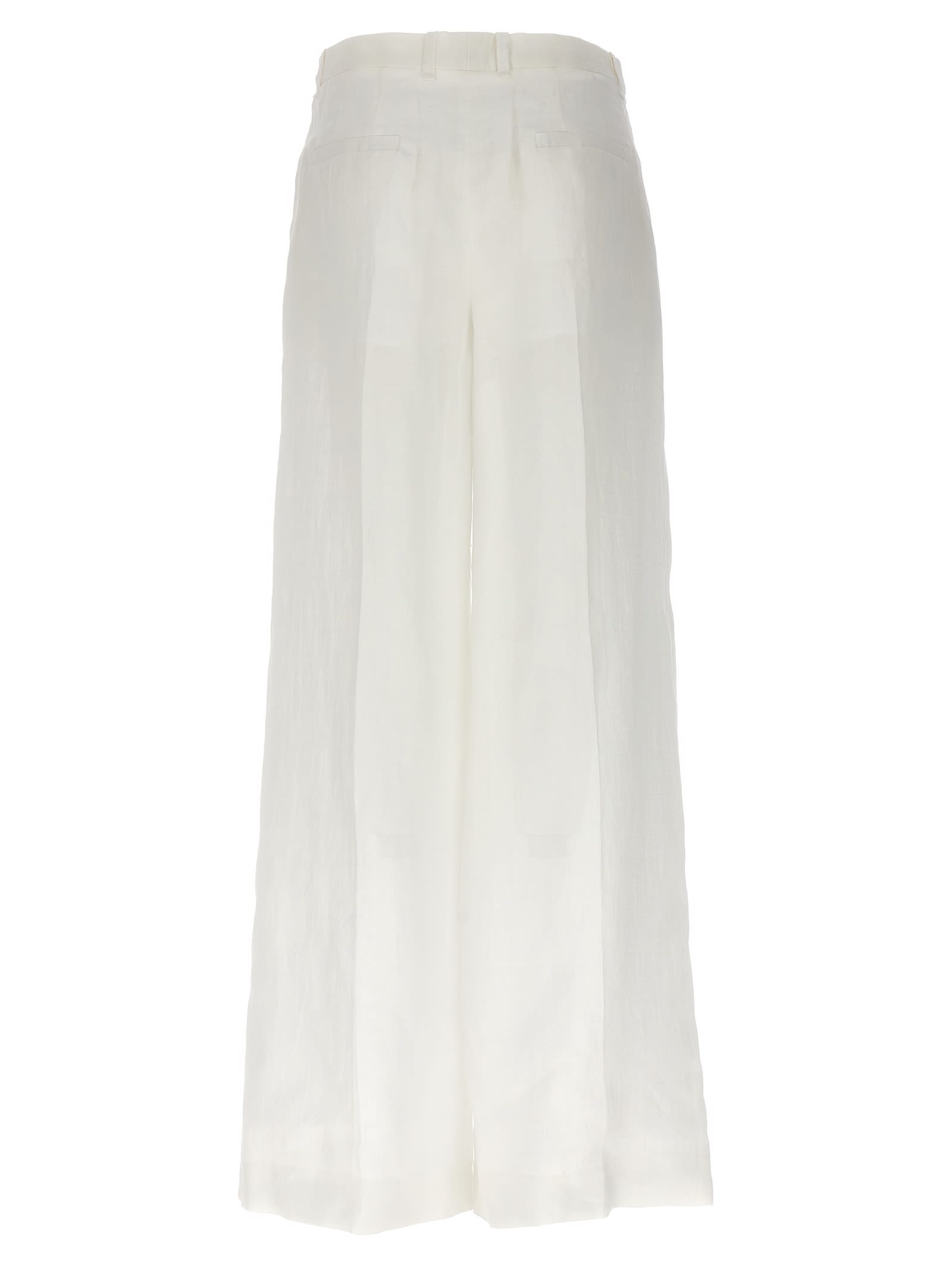 Chloé High Waist Wide Leg Trousers In White