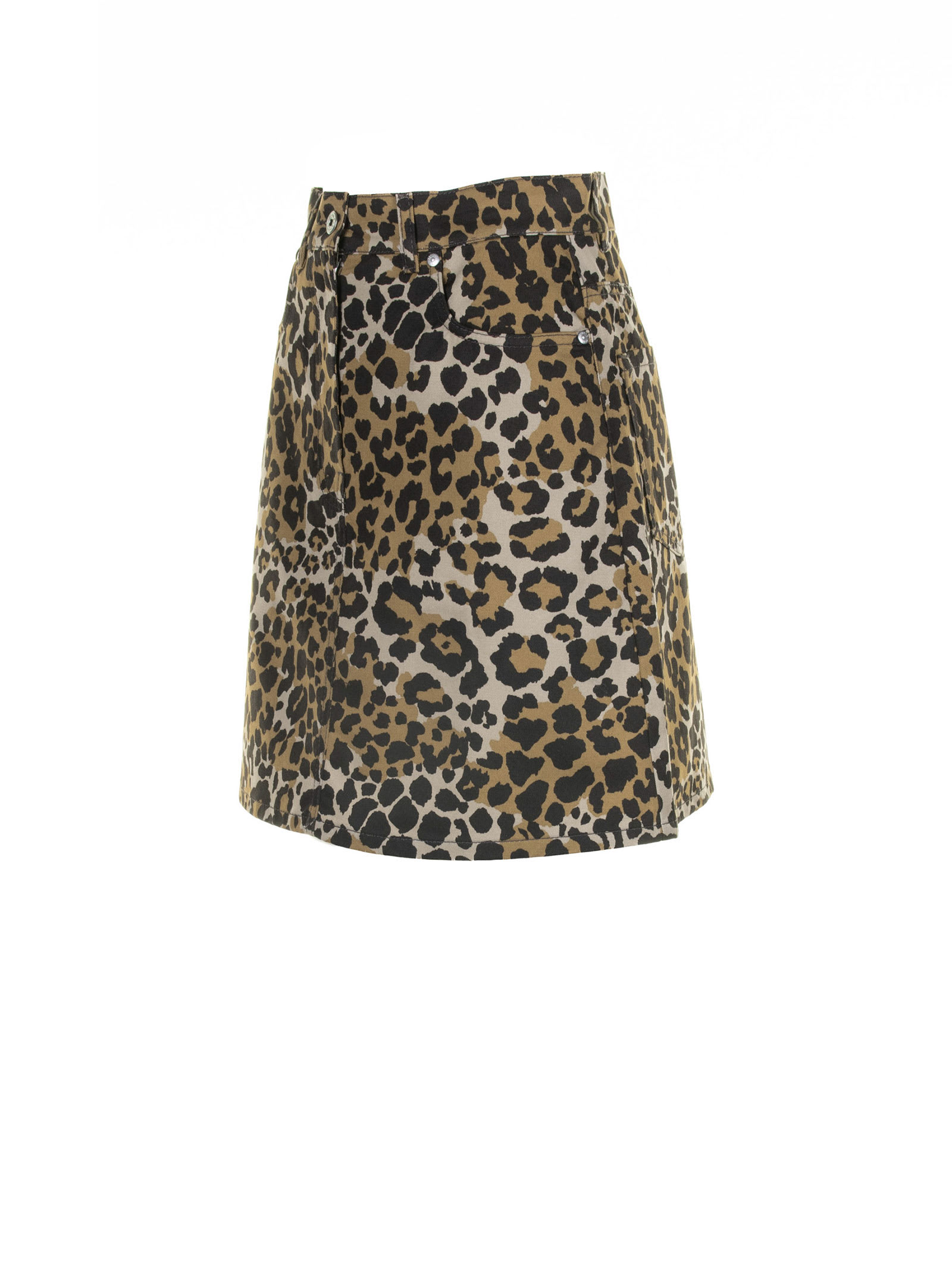 Shop Weekend Max Mara Spotted Cotton Skirt In Maculato