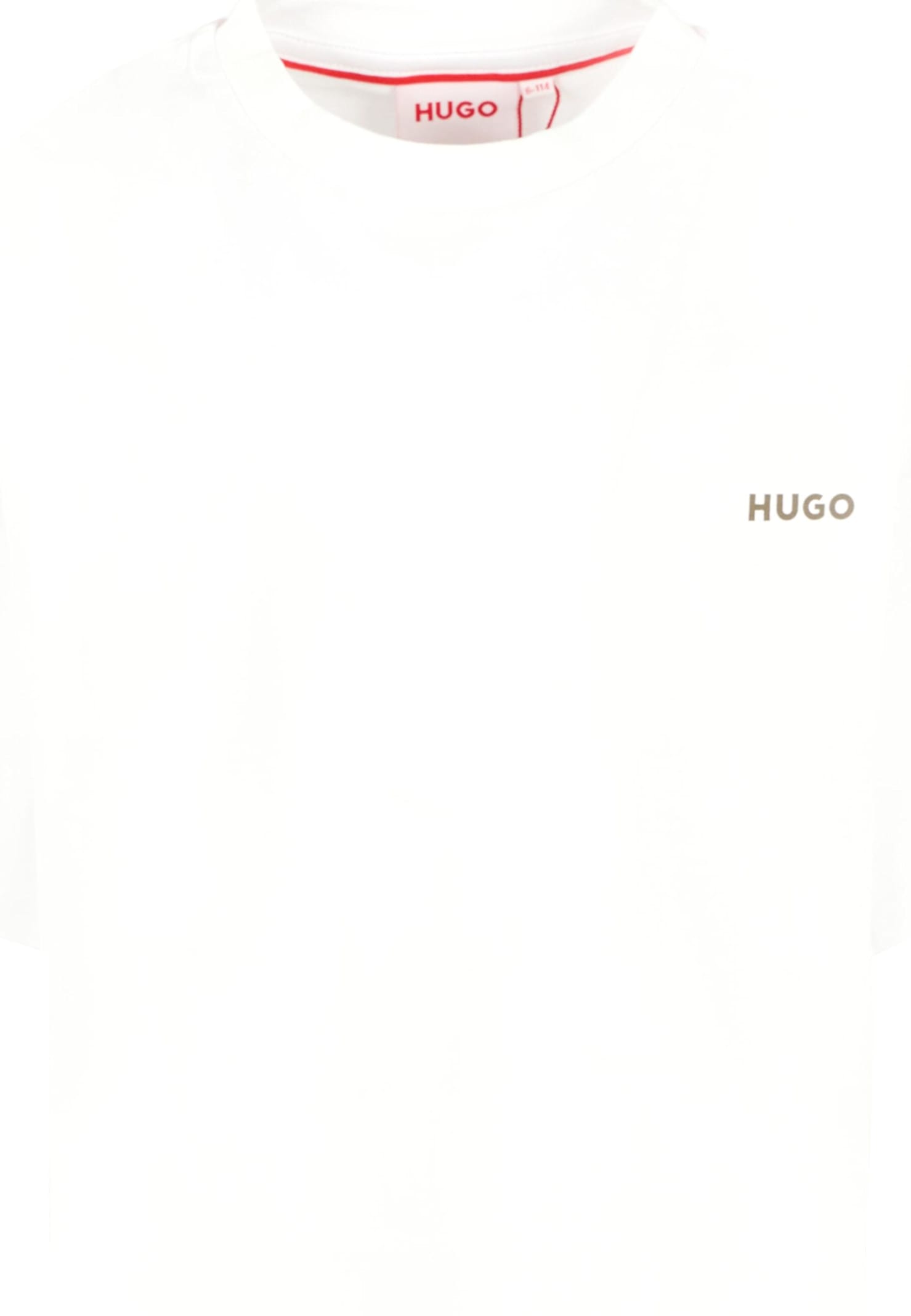 Hugo Boss White T-shirt For Boy With Logo In Multi