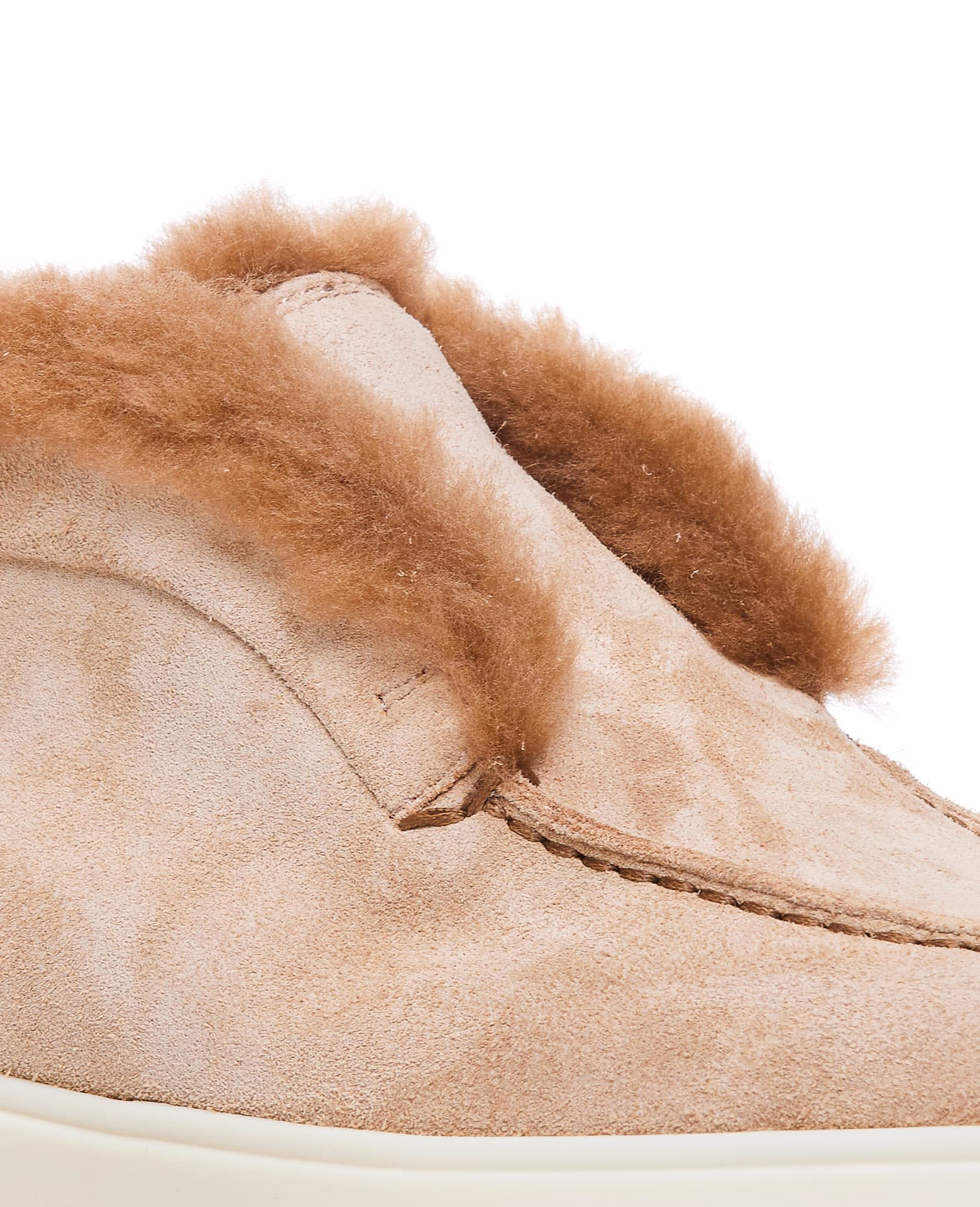 Shop Santoni Desert Suede Bootie In Beige