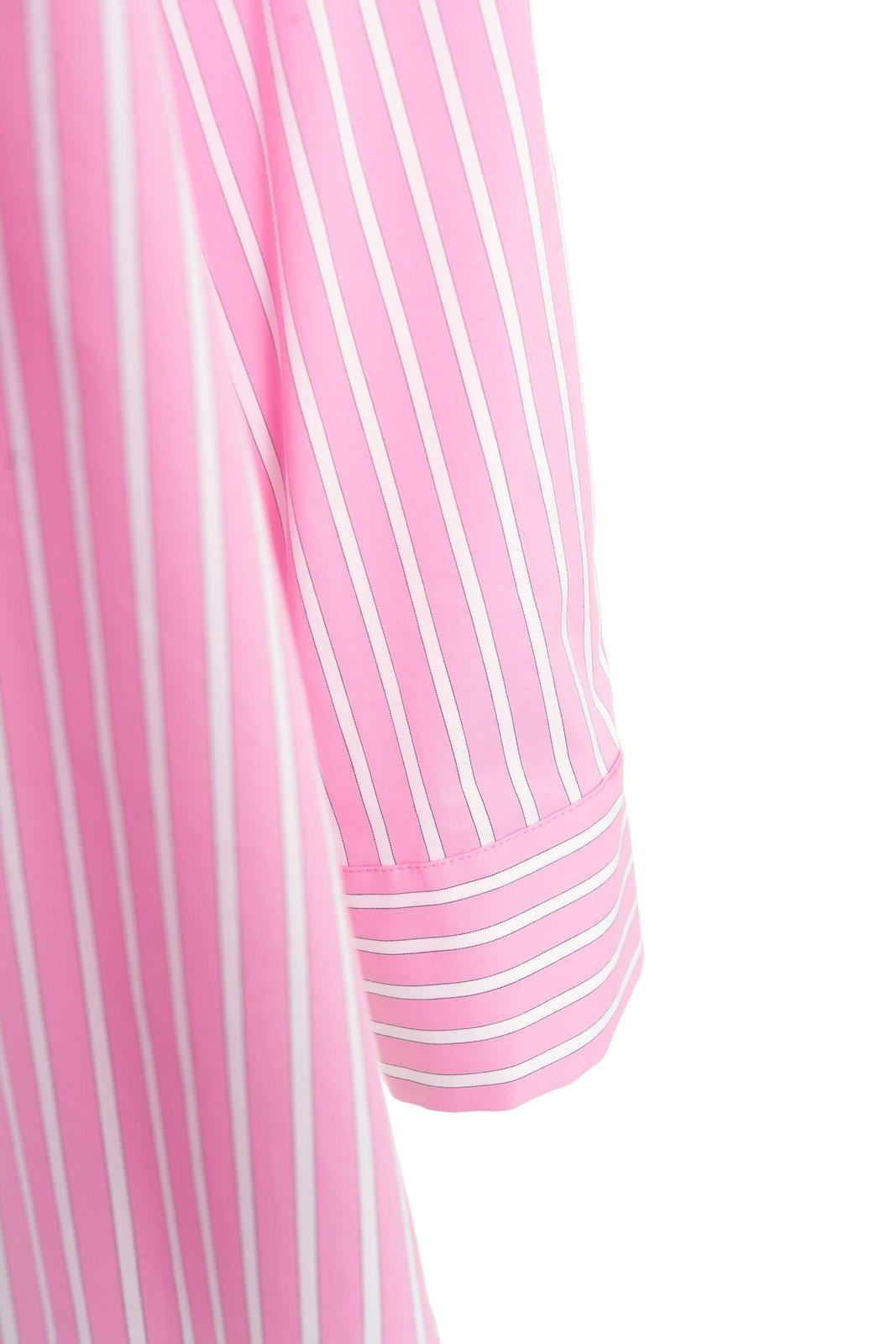 Liu •jo Liu Jo Rhinestone-embellished Striped Blouse With Ruffled Details