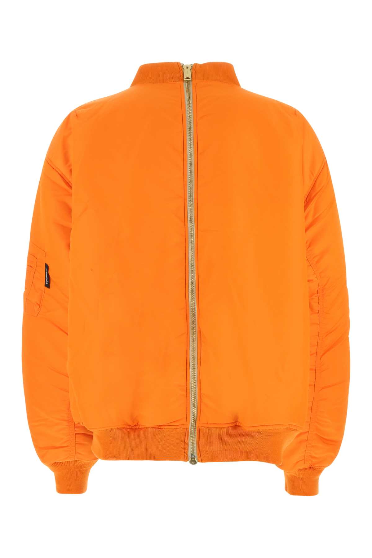 Shop Vetements Orange Nylon Reversible Padded Giubbino Oversize Imbottito Reversibile In Nylon Oversize Jacket