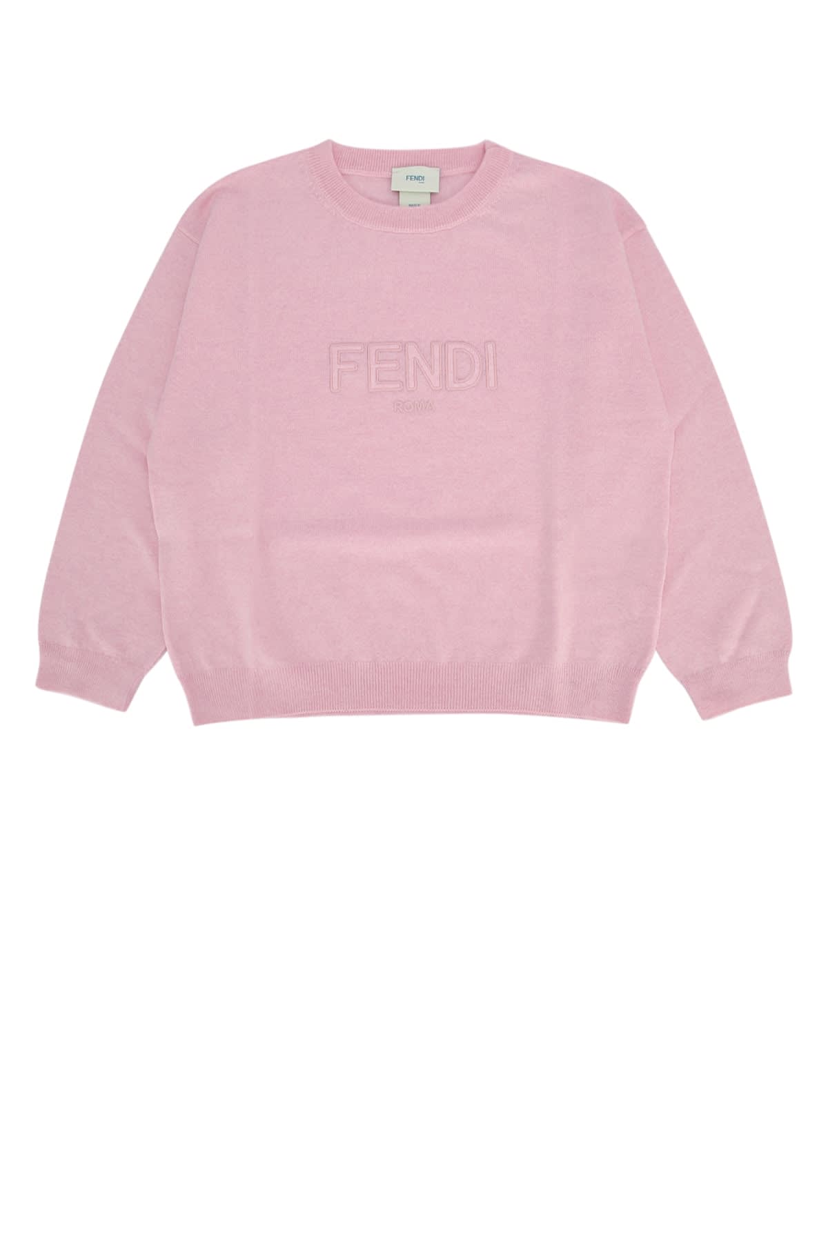 Fendi Girocollo Light Wool Kni In Rosewater