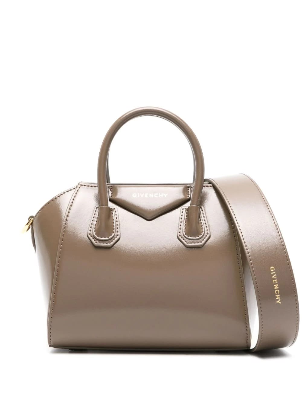 Givenchy Mud Antigona Toy Bag In Box Leather In Brown