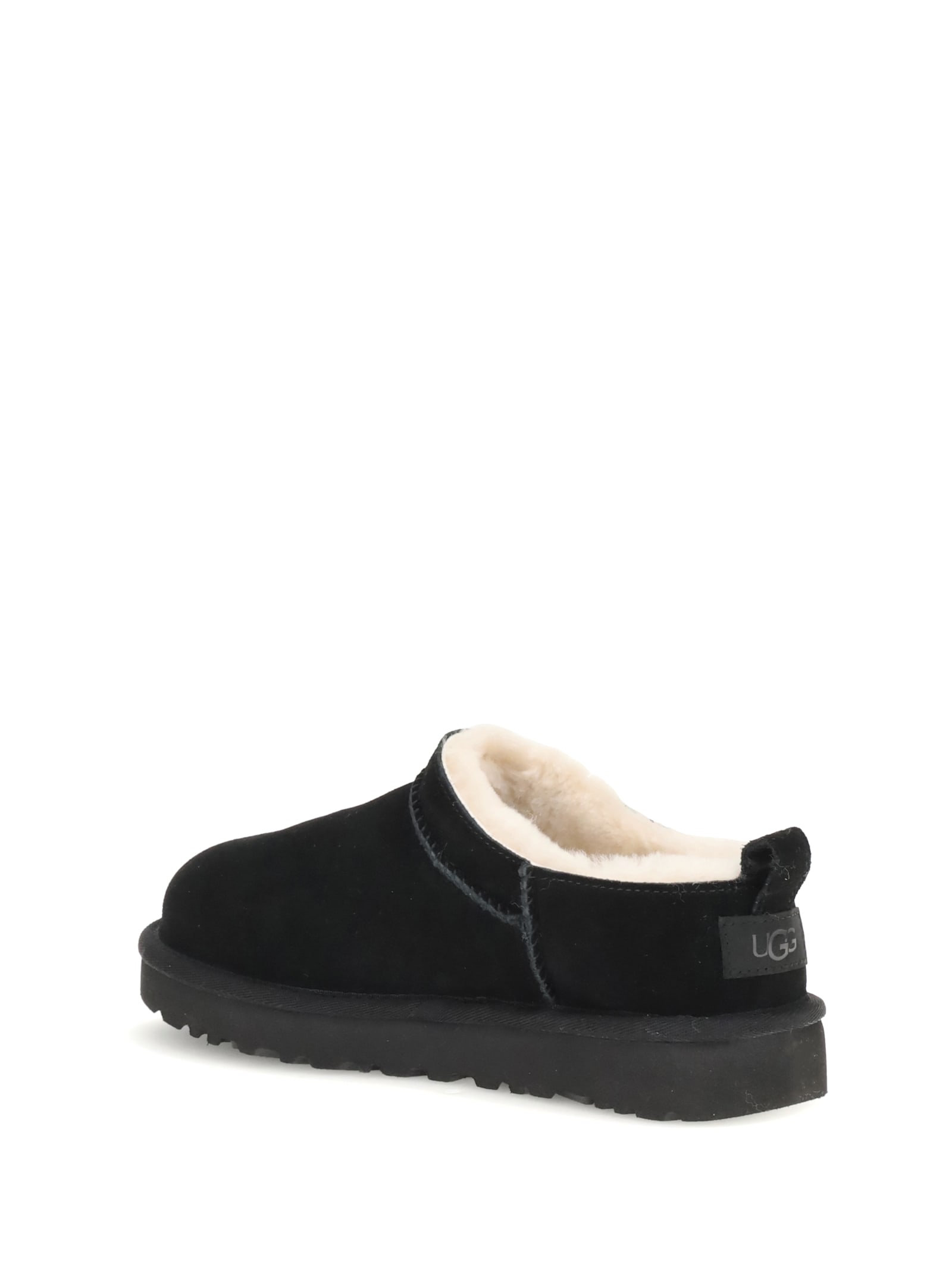 Ugg Micro Slippers With Flat Platform Sole In Black