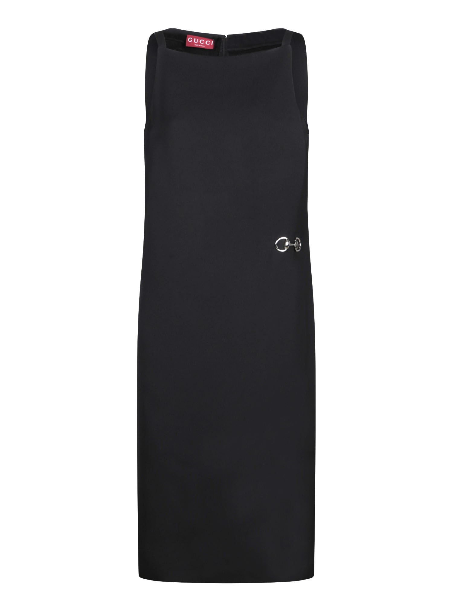 Gucci Horsebit Midi Dress In Black