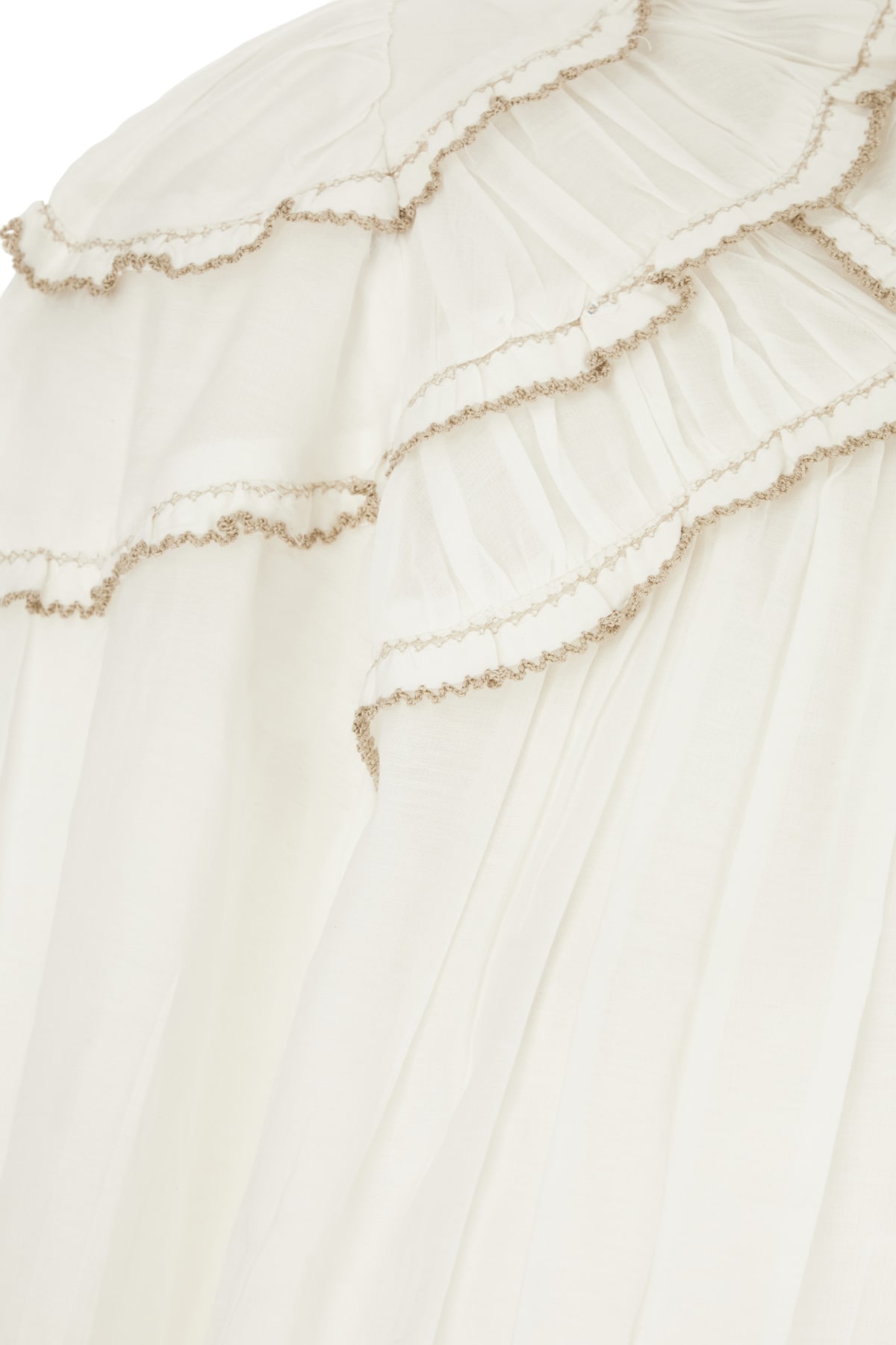 Isabel Marant Étoile Delicate Ruffled White Shirt With Button-down Front In White