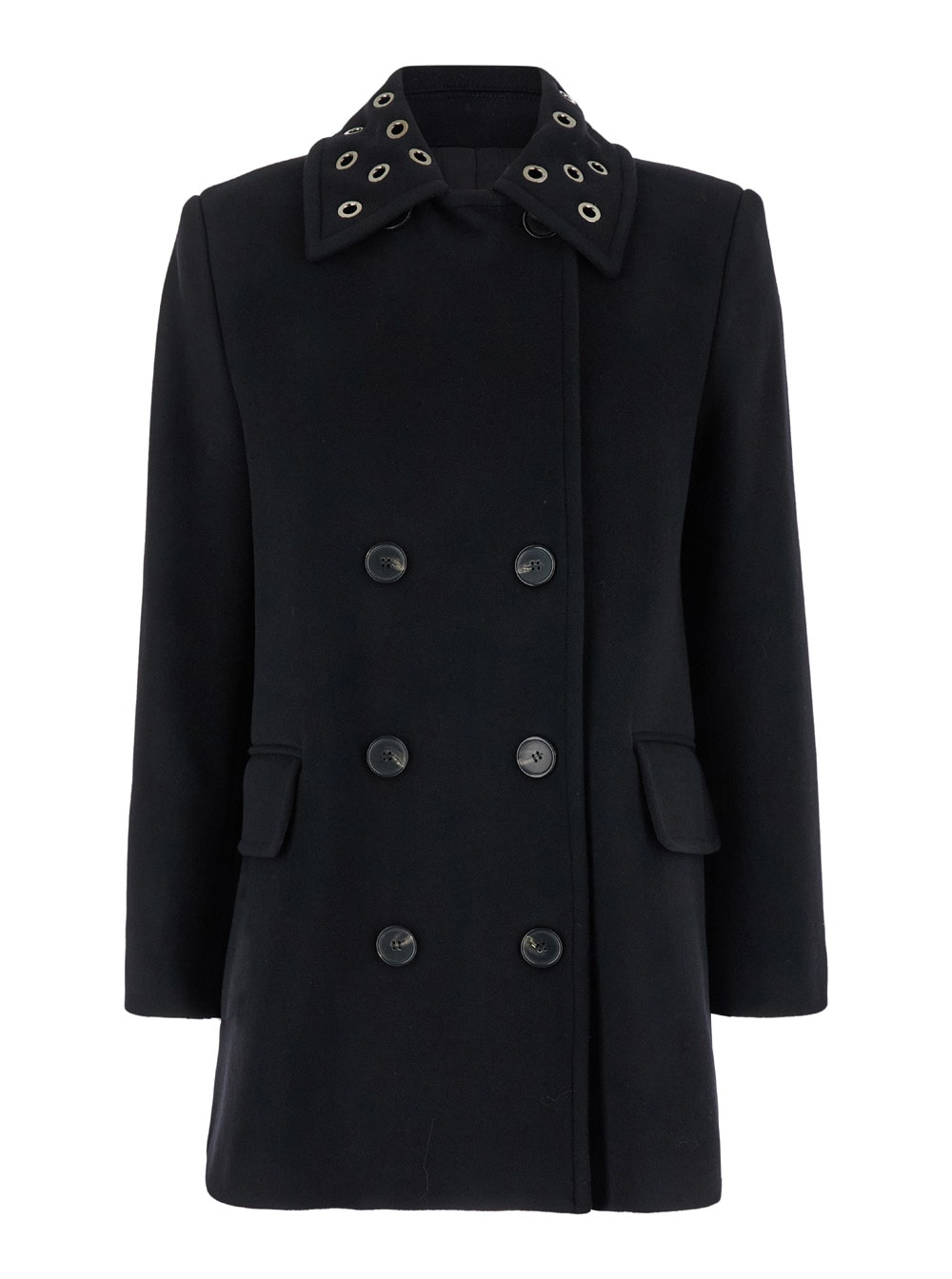 Shop Msgm Cappotto/coat In Black