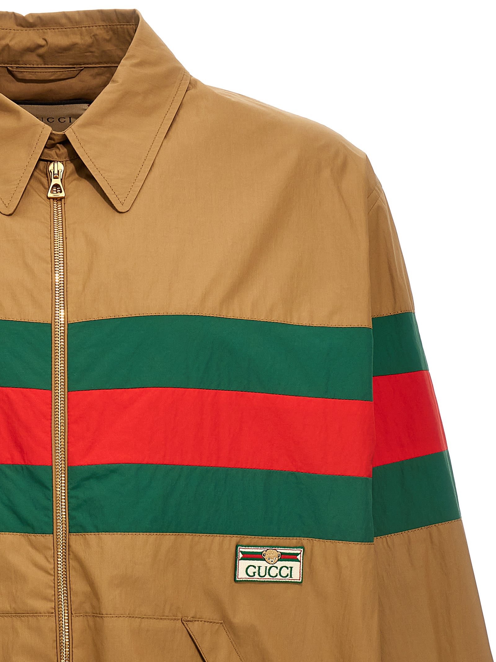 Shop Gucci Web Jacket In Beige