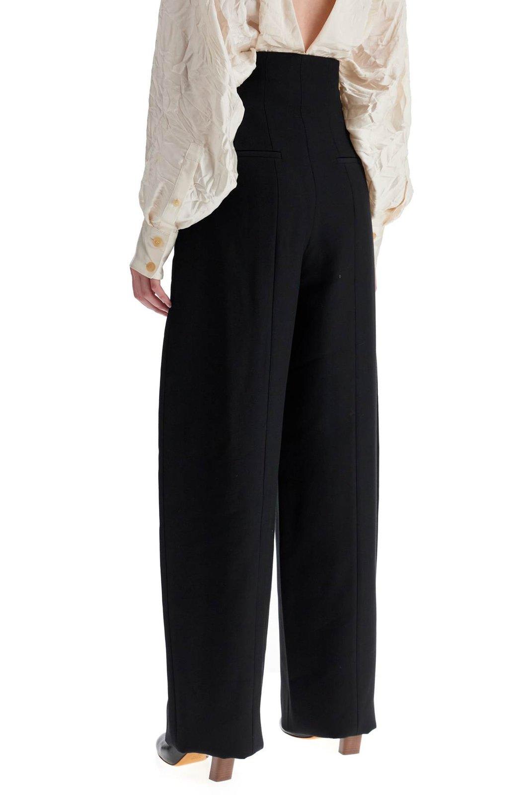 Khaite Lennerd Viscose Blend Suiting Pants In Black