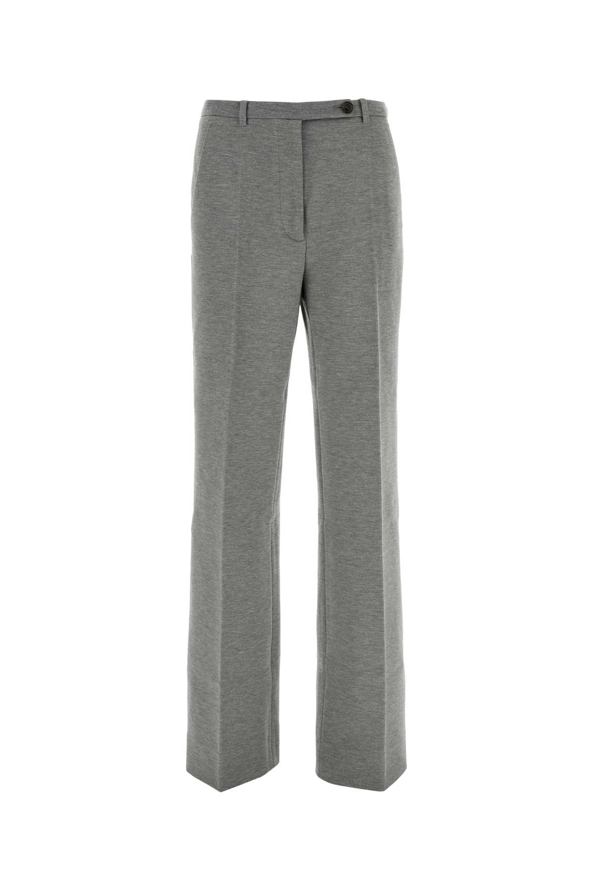 Miu Miu Grey Stretch Viscose Blend Pant In Gray