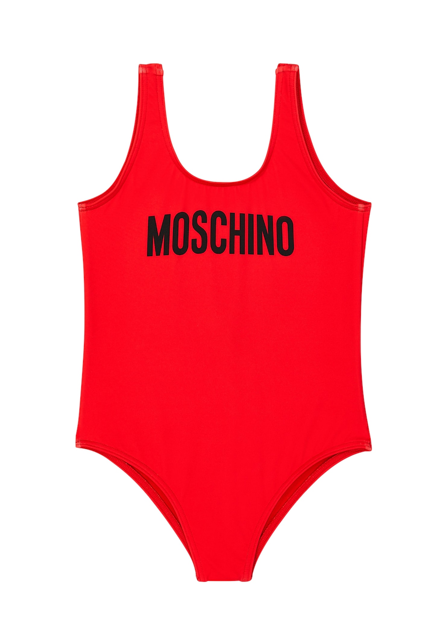 Moschino Logo Swimsuit In Red