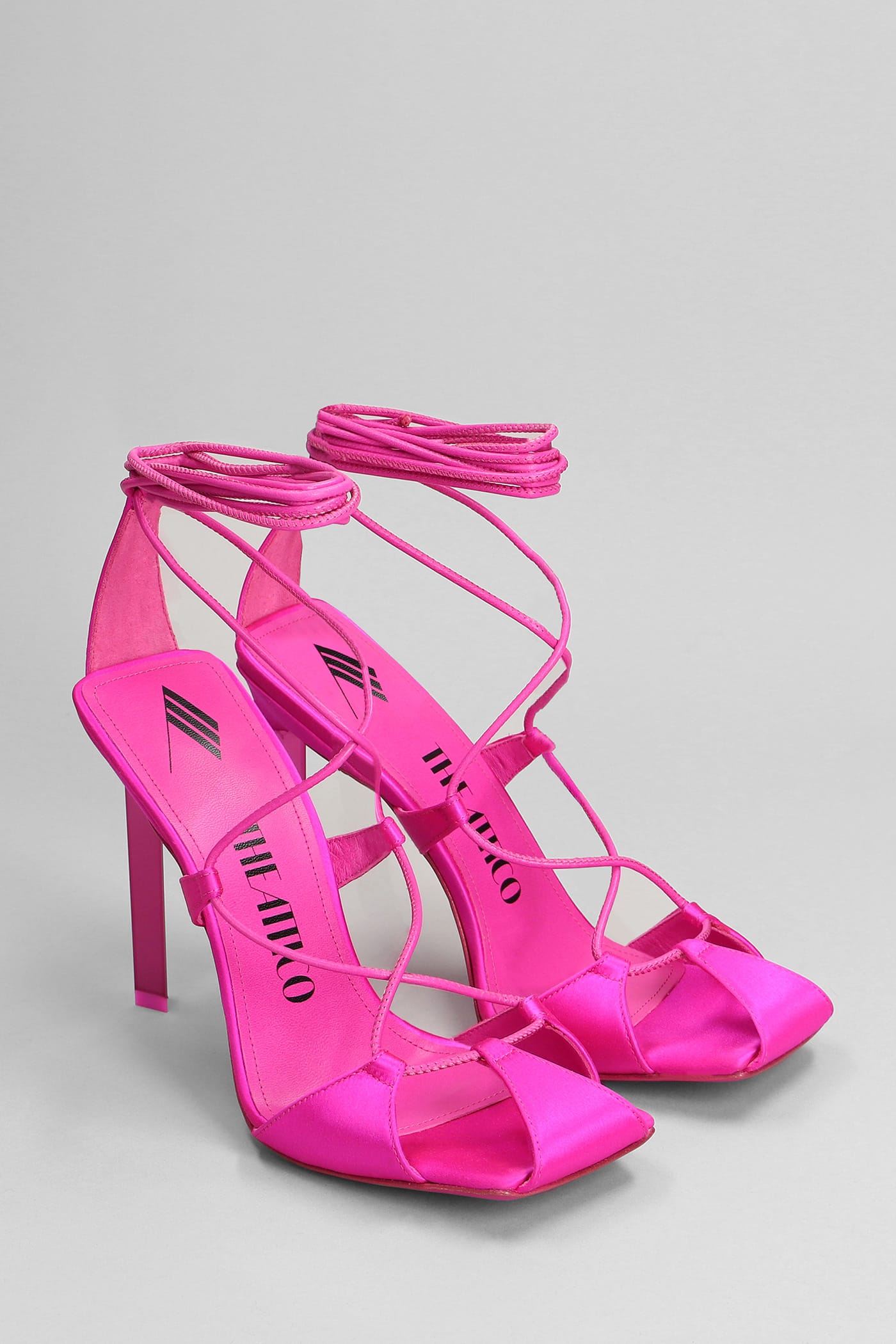 Attico Adele Lace-up Pumps In Fuchsia