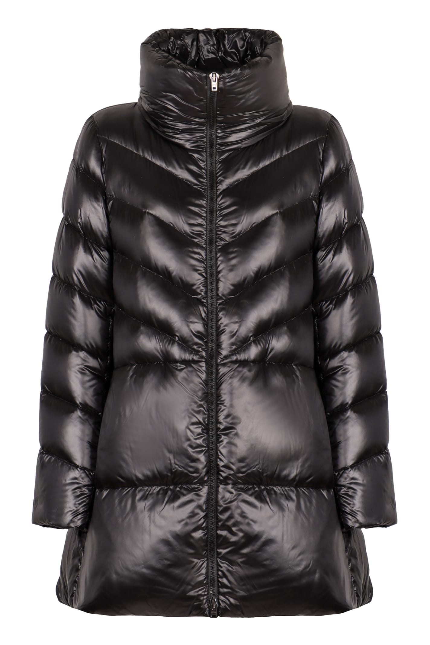 Shop Herno Glossy Nylon Down Jacket In Black