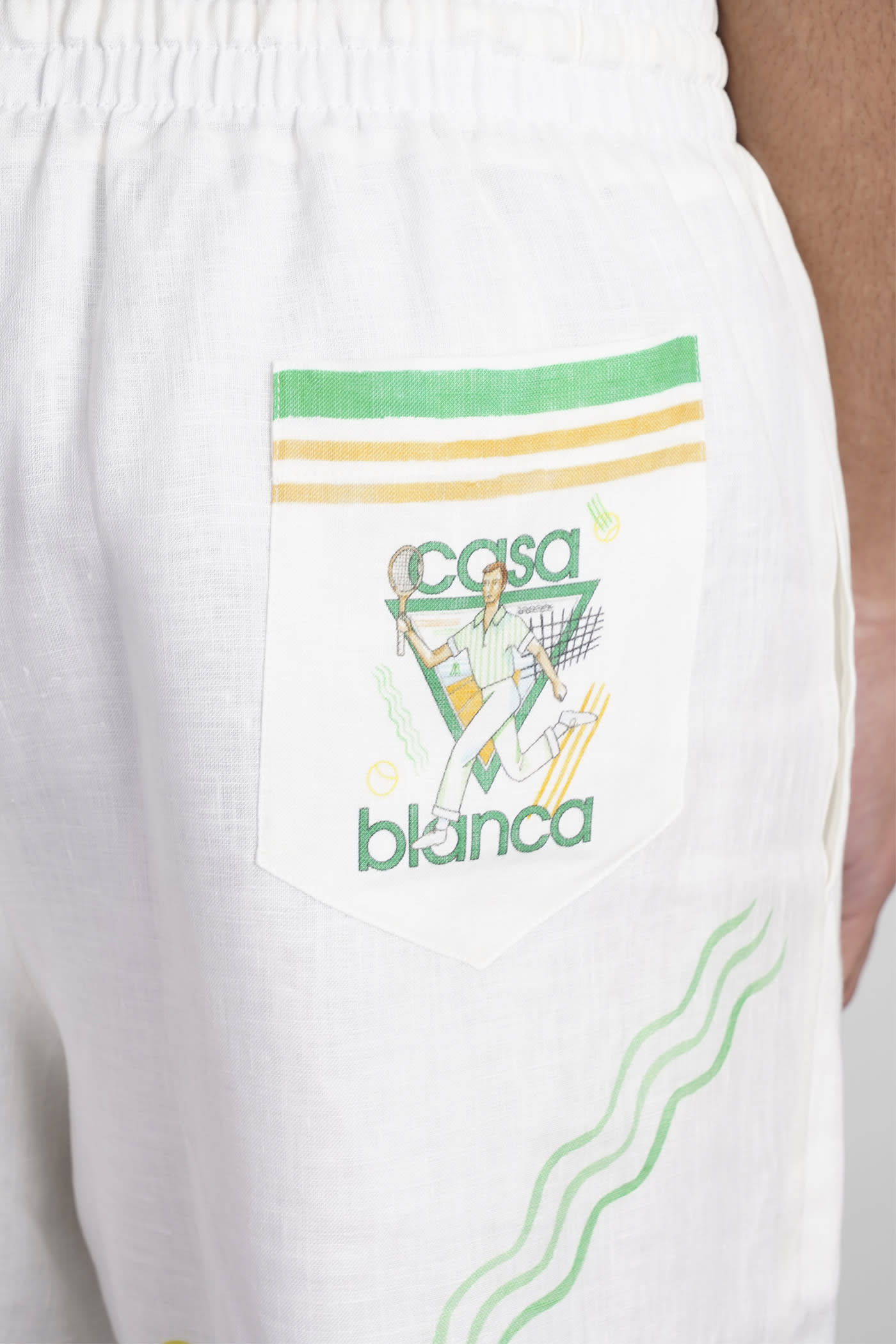 Shop Casablanca Shorts In Beige Linen
