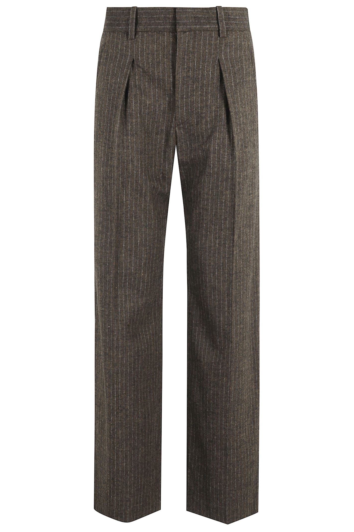 Isabel Marant Straight Pants In Mixed Wool In Gray