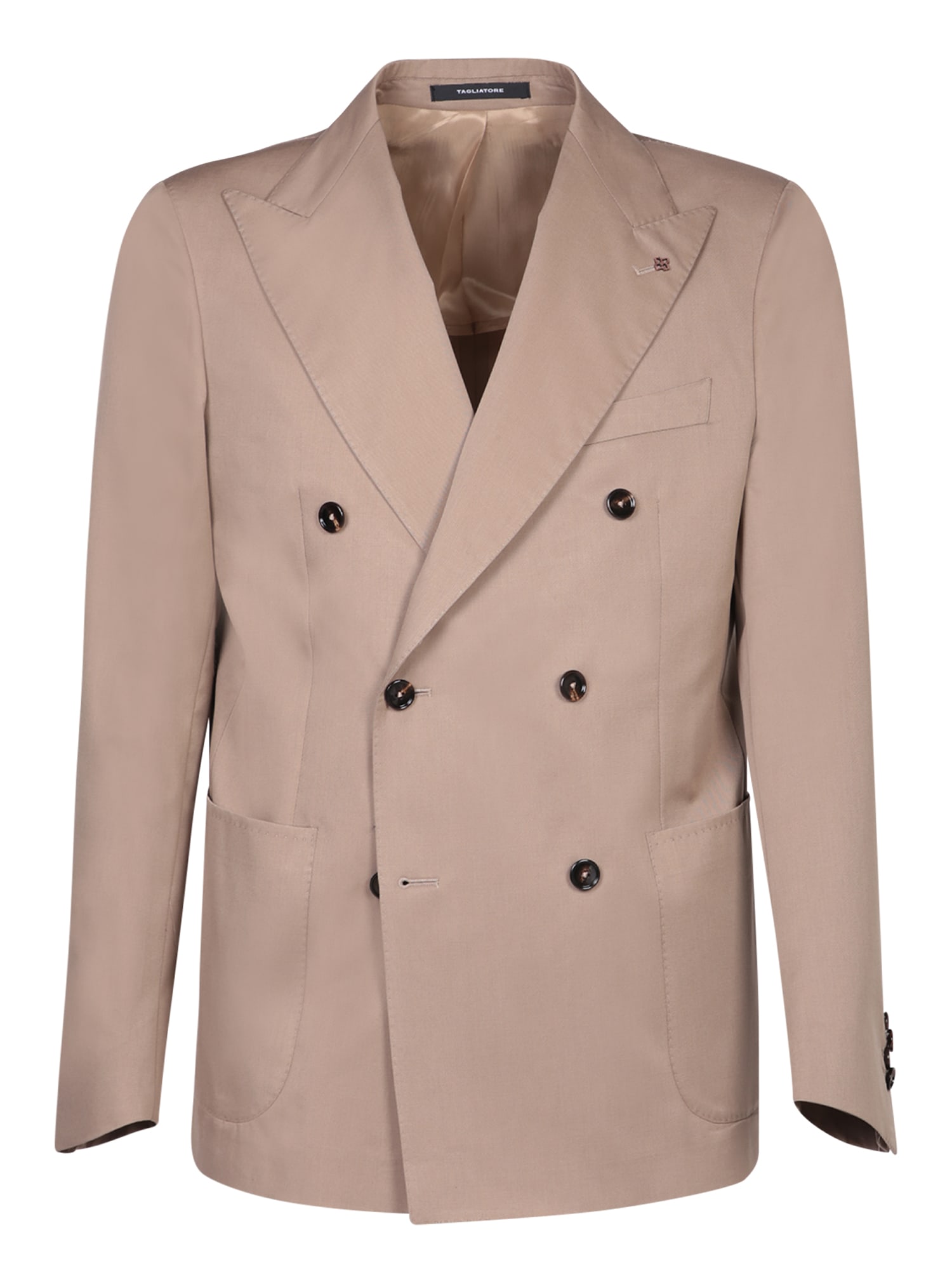 Shop Tagliatore Double-breasted Jacket Beige Suit