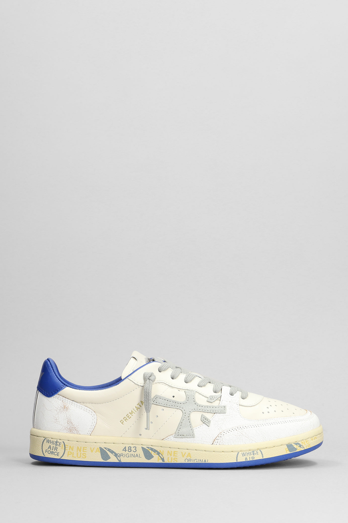 Shop Premiata Bskt Clay Sneakers In White Leather