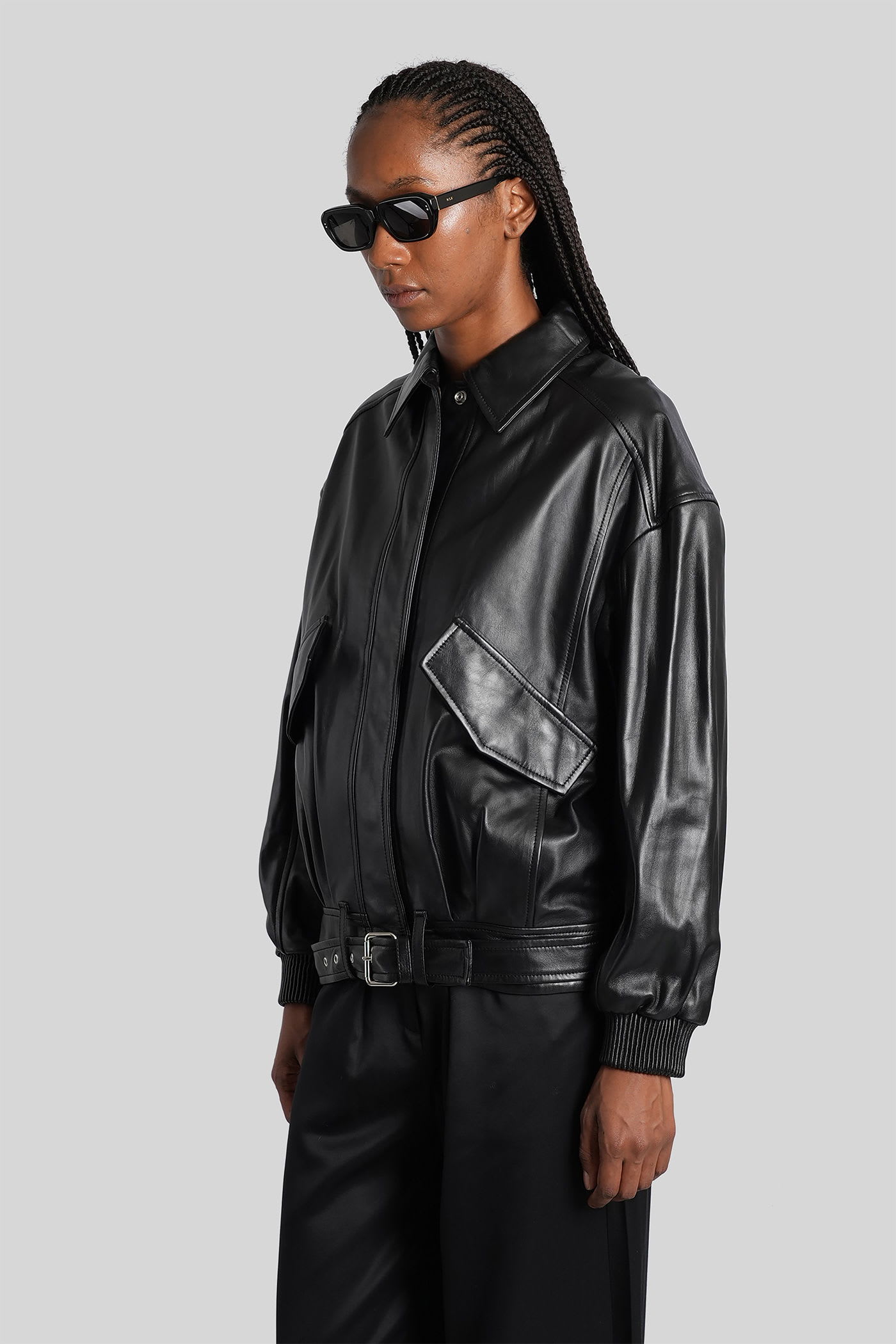 Iro Manka Biker Jacket In Black Leather In Black