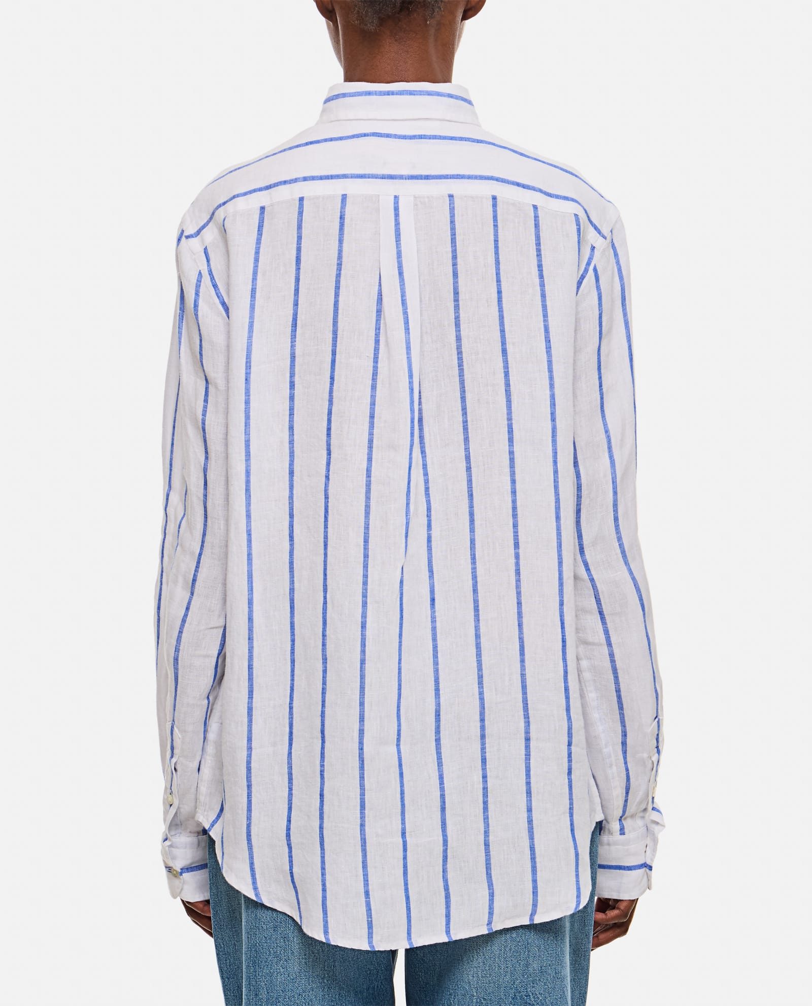 Shop Polo Ralph Lauren Logo Embroidered Relaxed Fit Stripe Shirt