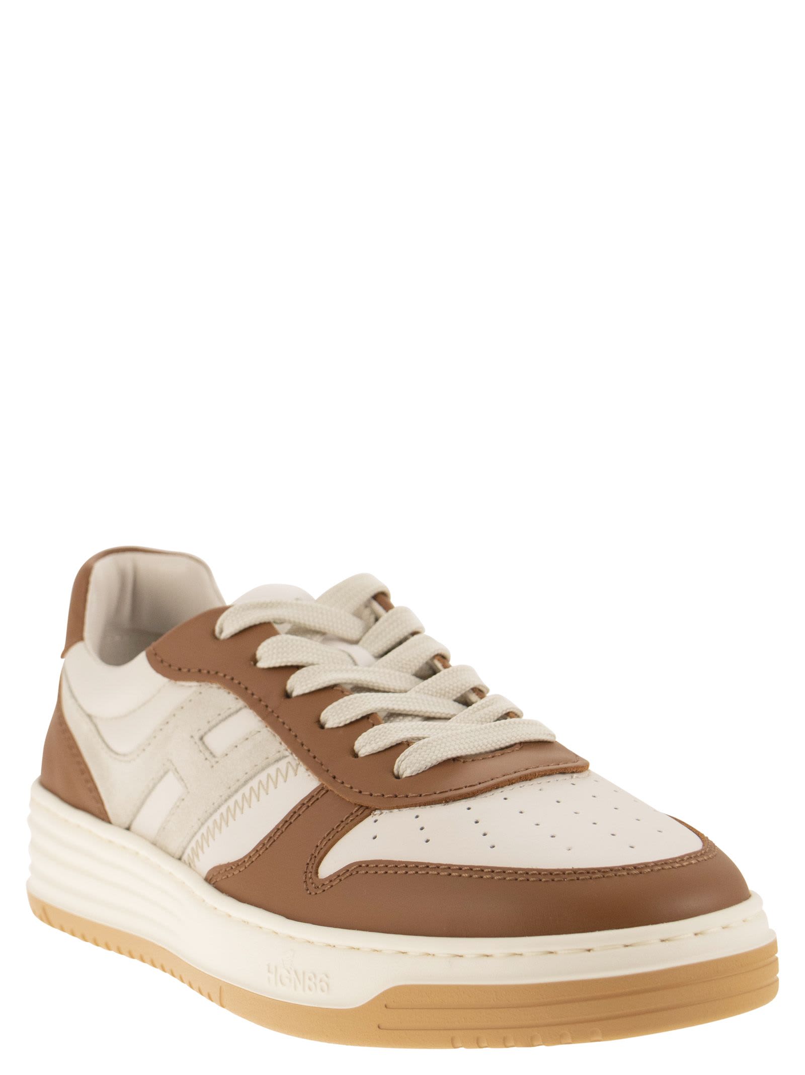 Shop Hogan H630 Leather Sneakers In J