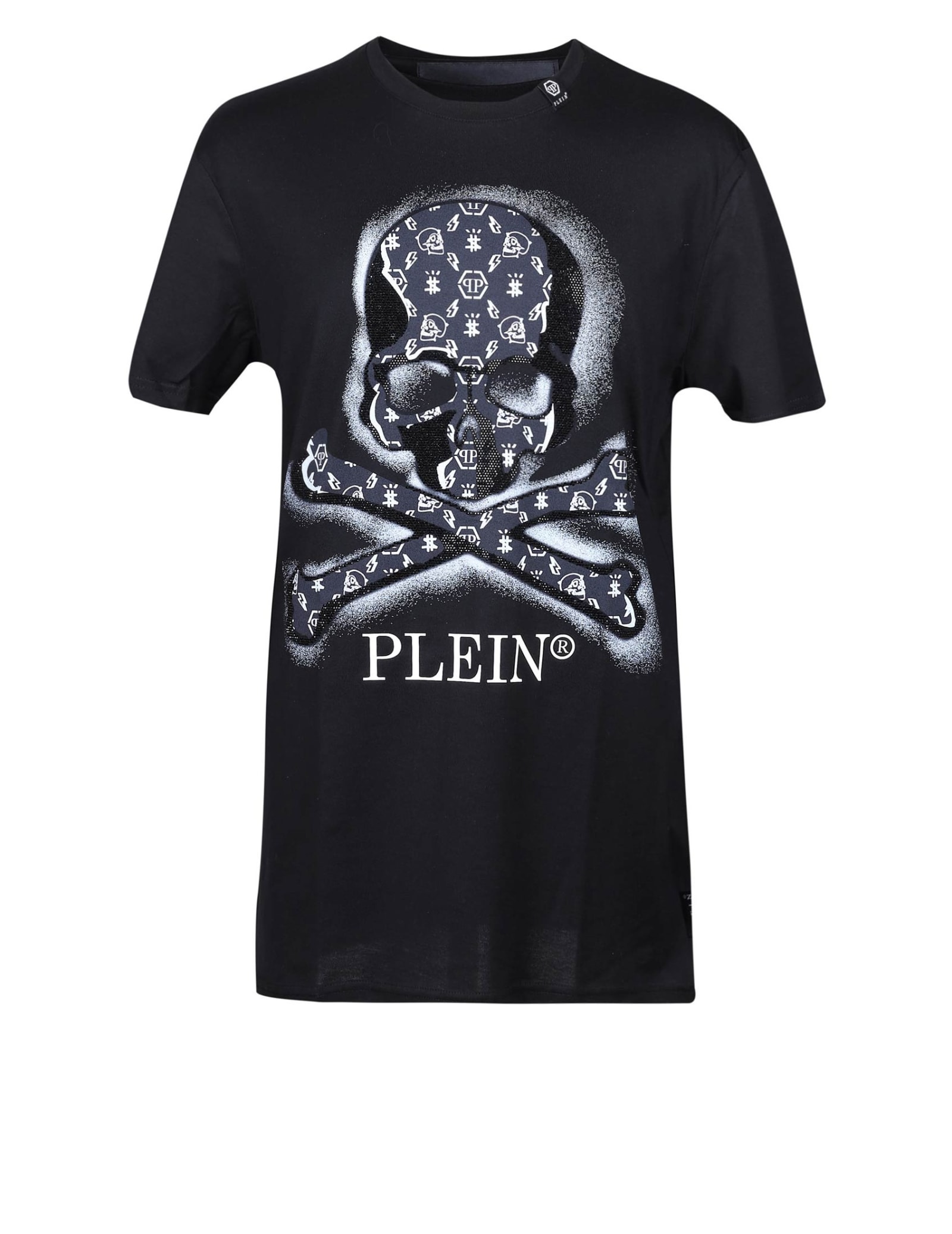 Philipp Plein Philippe Plein T-shirt Round Neck Ss Skull Color Black