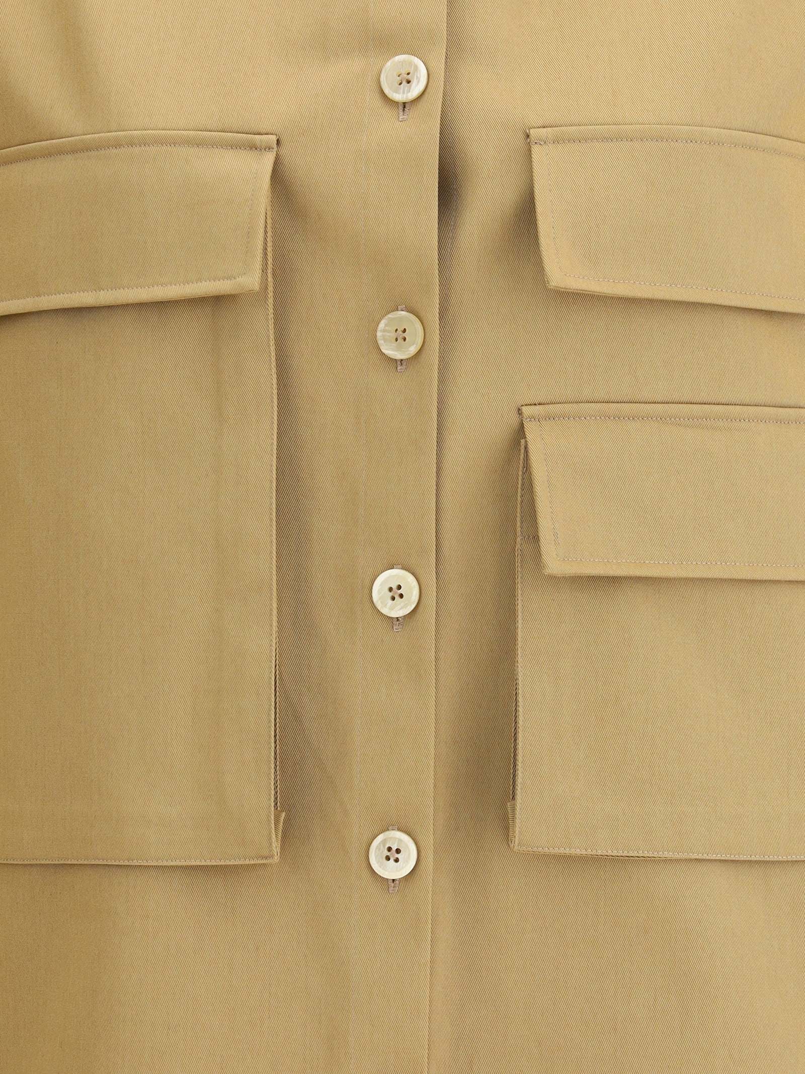 P.a.r.o.s.h P. A.r. O.s. H. Maxi Pockets Shirt In Brown