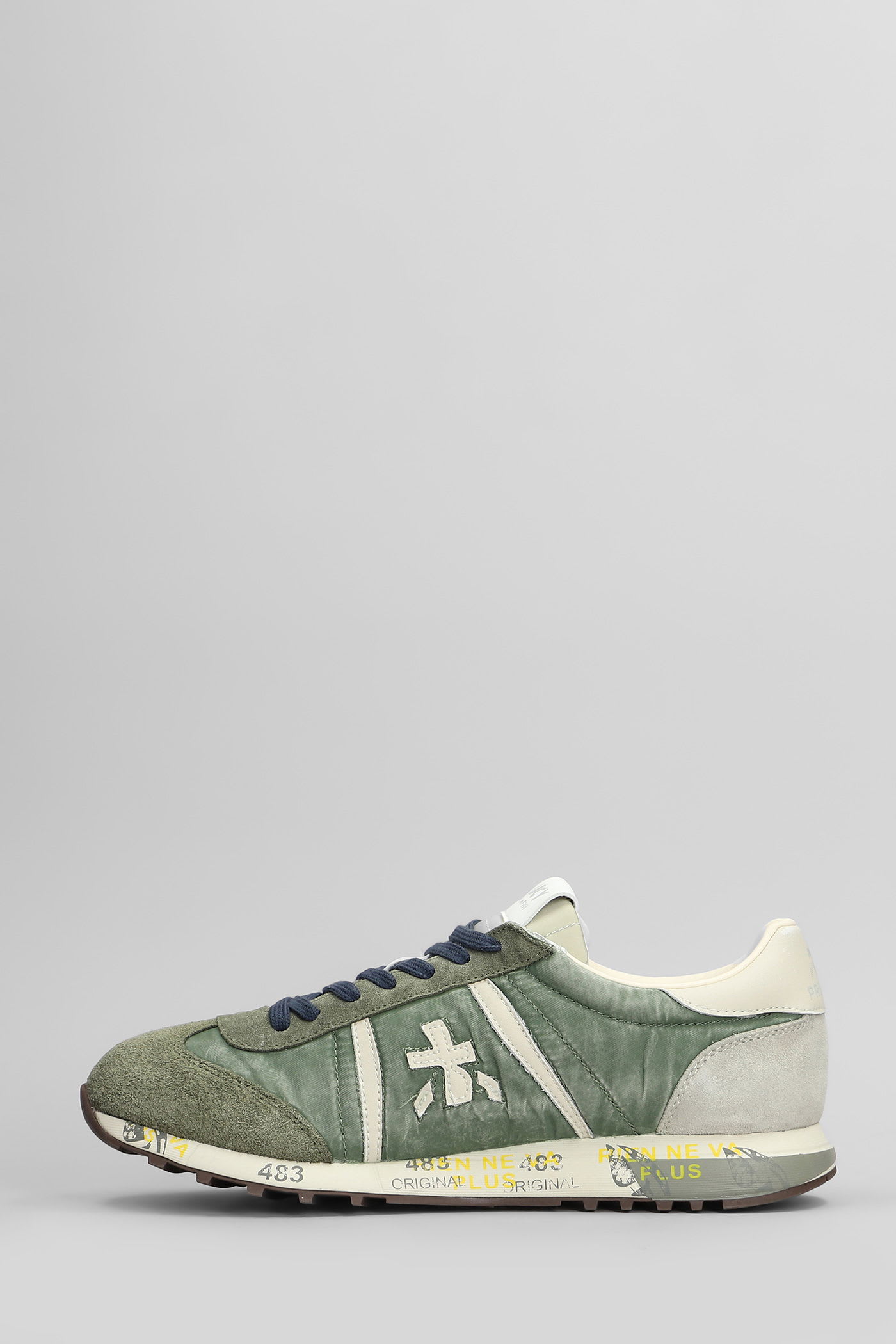 Premiata Lucy Sneakers In Green Suede And Fabric In Green