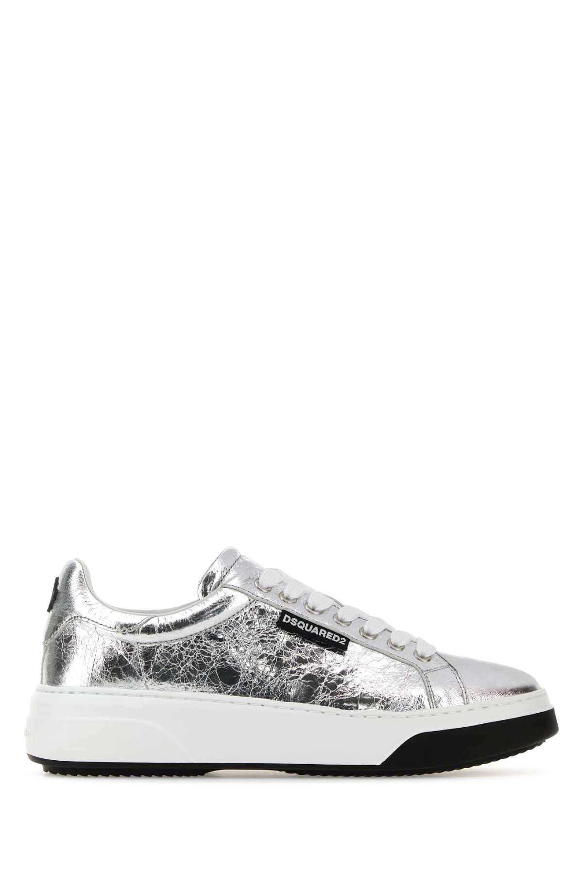 Silver Leather Bumper Sneakers