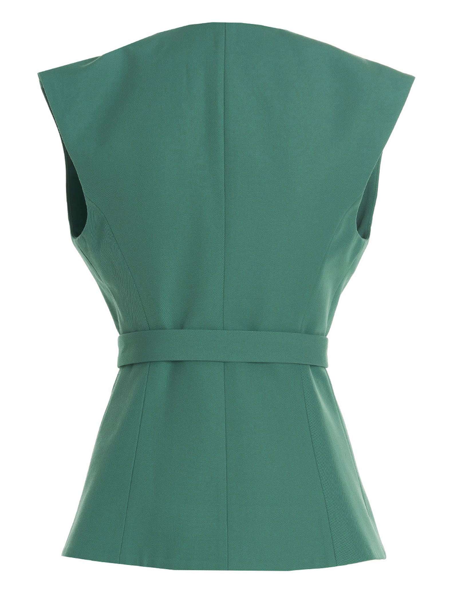 Shop Balmain Grain De Poudre Vest In Green