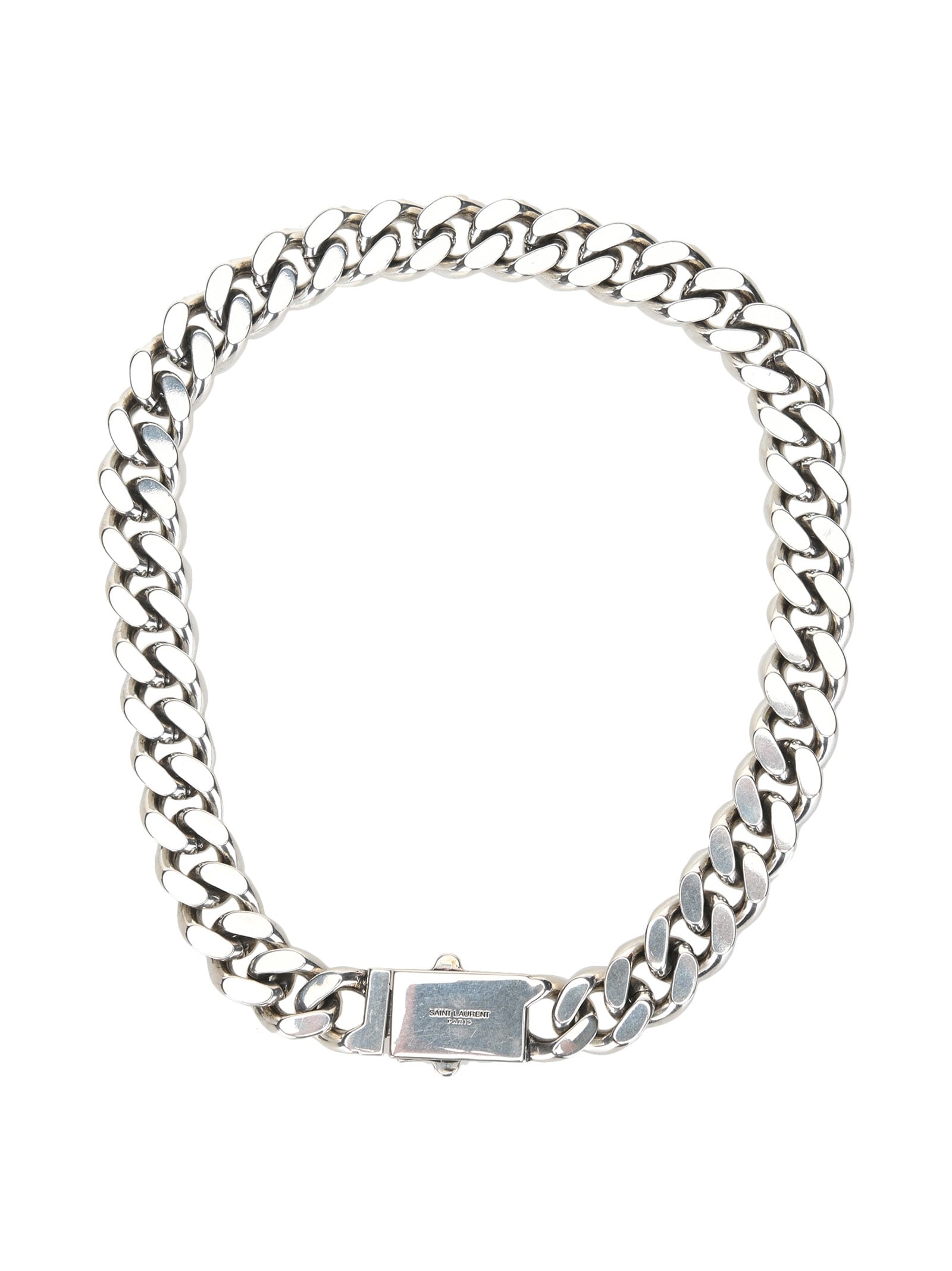 Saint Laurent Metal Curb Chain Necklace
