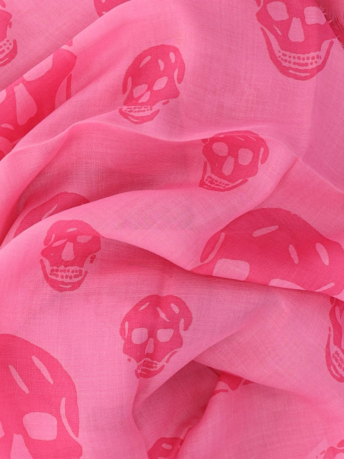 Alexander Mcqueen White Modal-silk Blend Skull Scarf In Rosa
