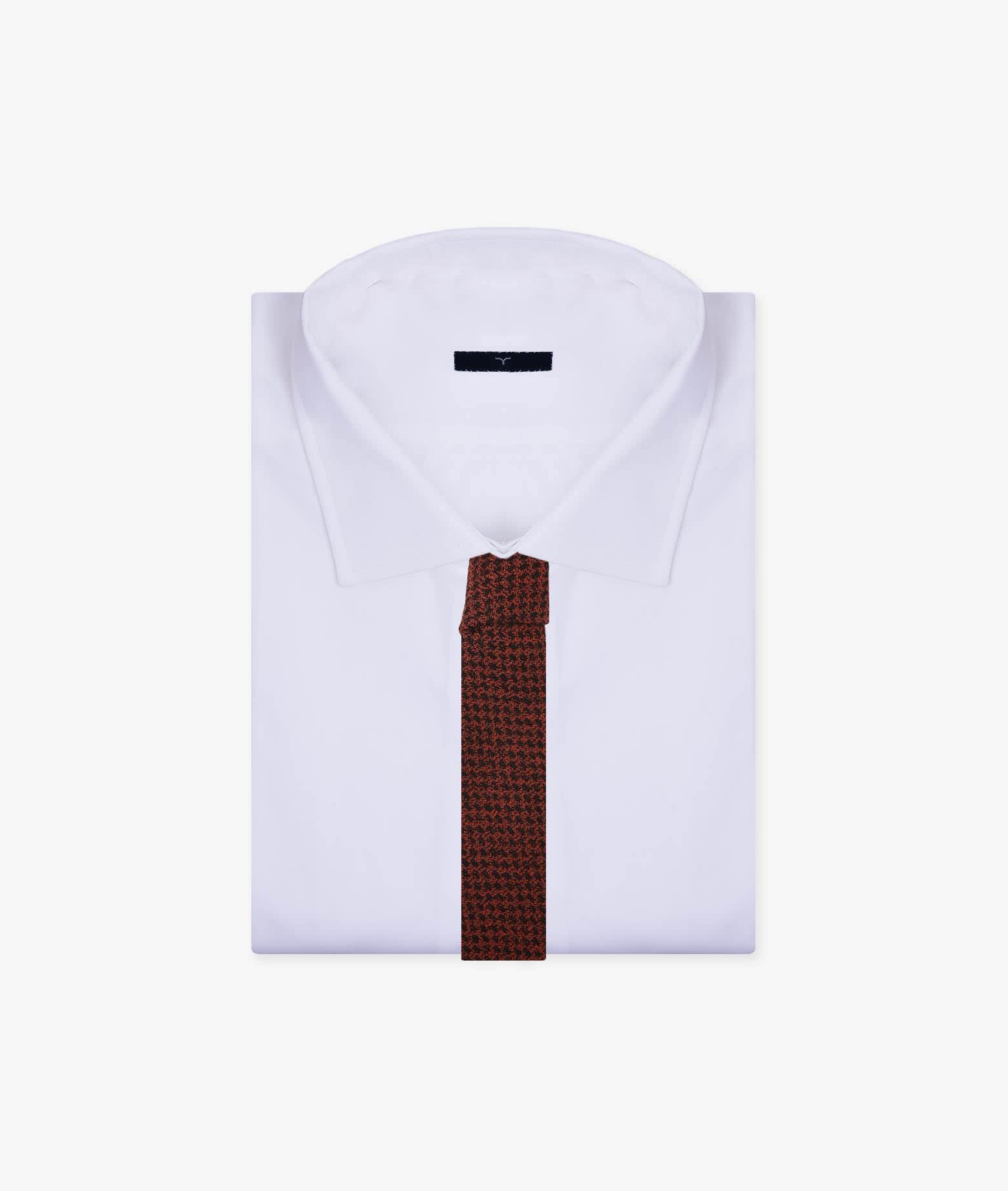 Larusmiani Wool Tie Porta Nuova Tie In Firebrick
