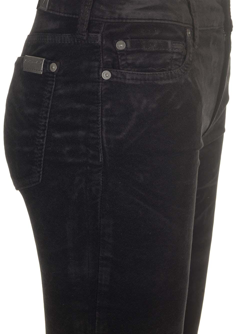 Shop 7 For All Mankind Velvet Flared Jeans In Black