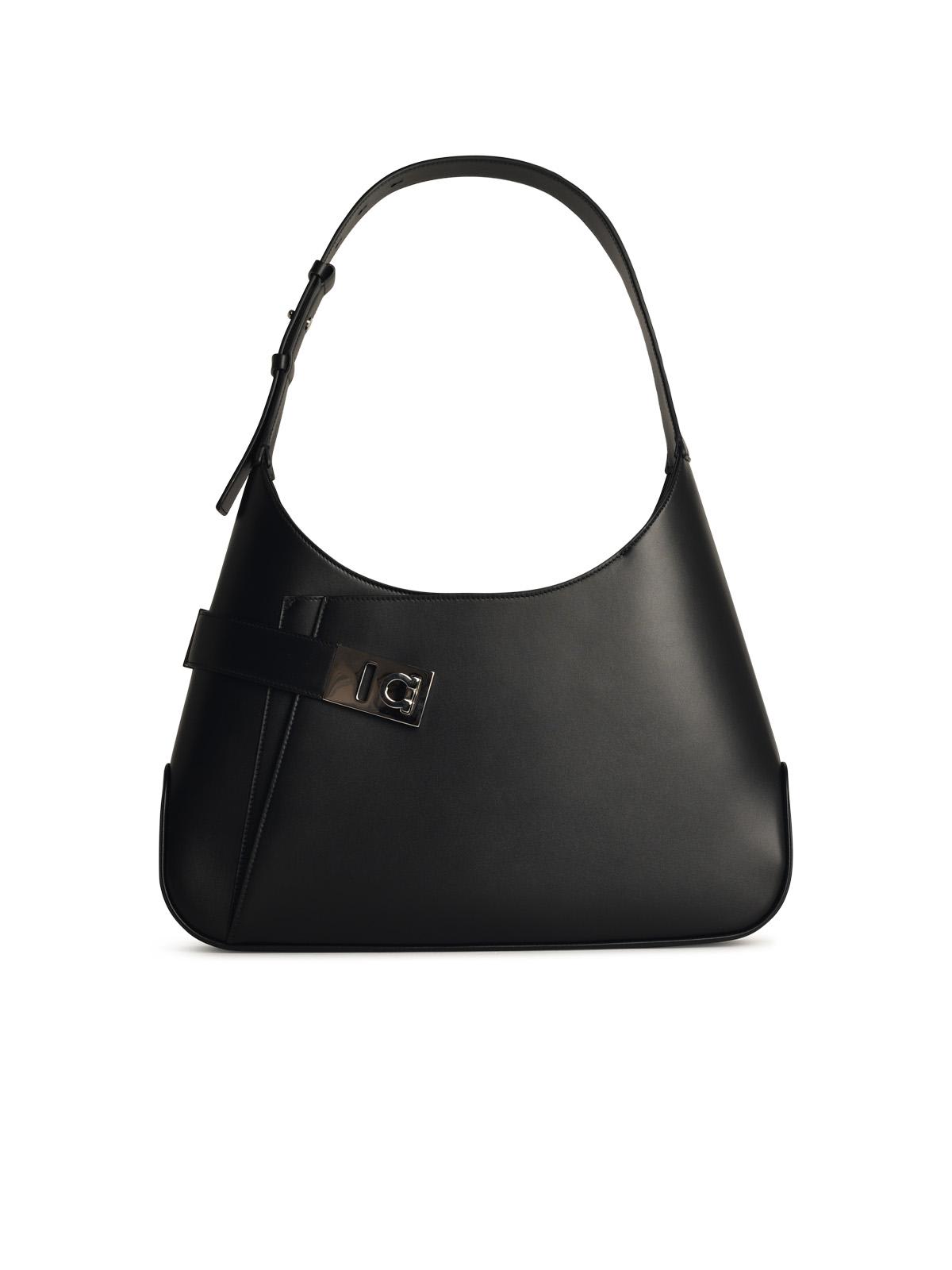 ハンドバッグ FERRAGAMO arch black matte leather bag Ferragamo arch Black Matte Leather Bag - Women - Pomelo Fashion