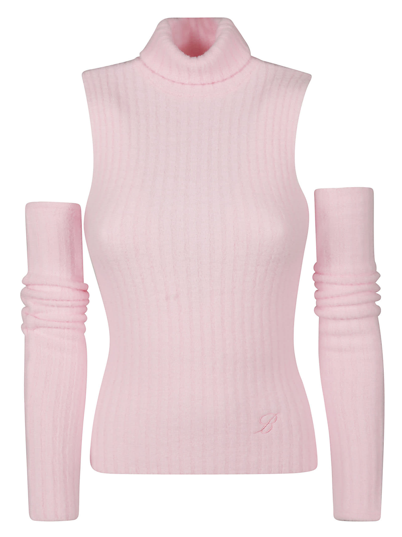 Shop Blumarine Cut Out Turtleneck Sweater In Dalia