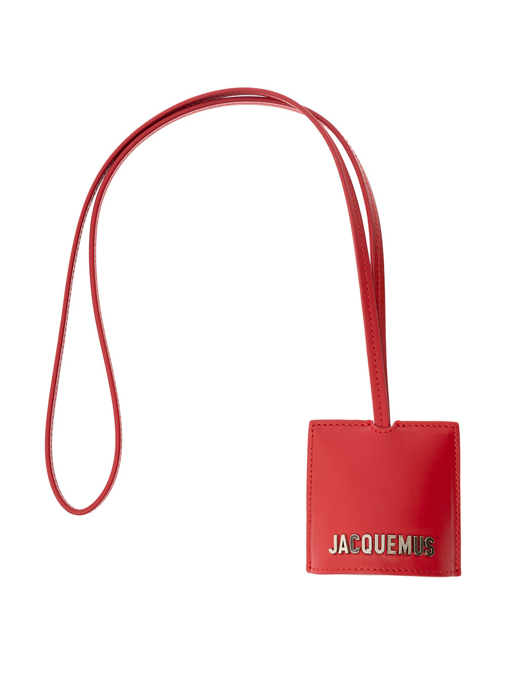 le Porte Cle Bagage Red Key-chain With Logo Lettering In Smooth Leather Man