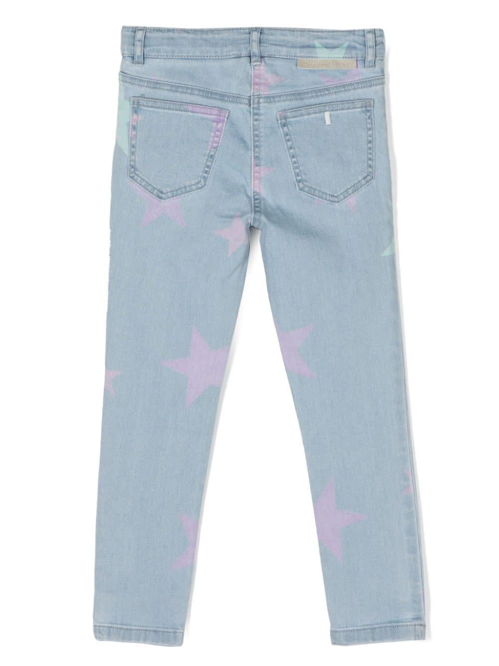 Shop Stella Mccartney Blue Skinny Jeans With Star Print
