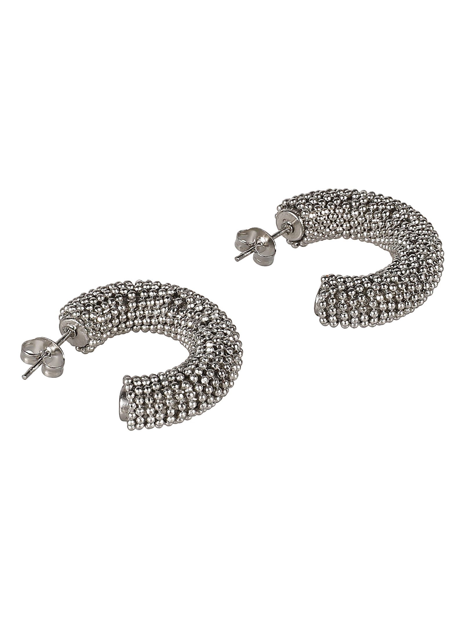 Shop Fabiana Filippi Beaded Earrings In Nickel