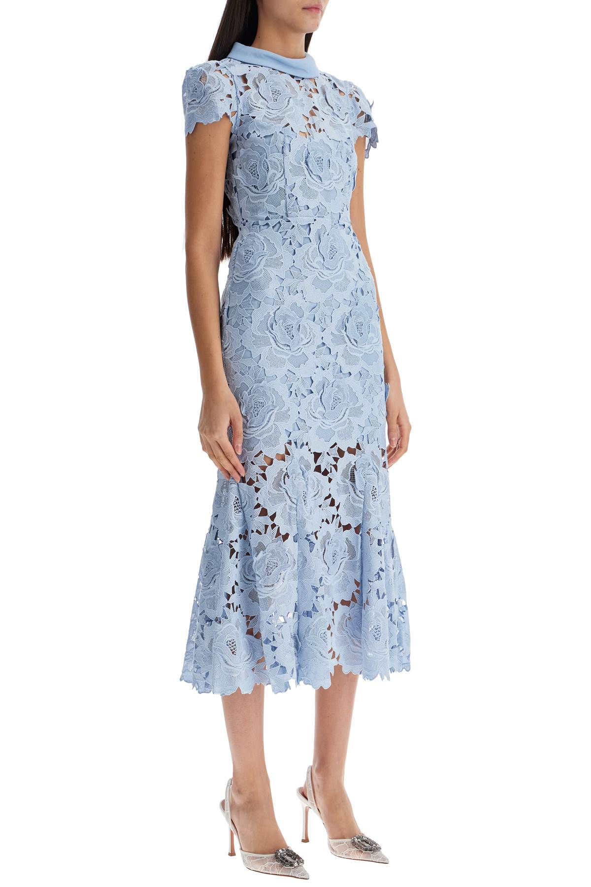 SELF-PORTRAIT FLORAL LACE MIDI DRESS WITH EIGHT