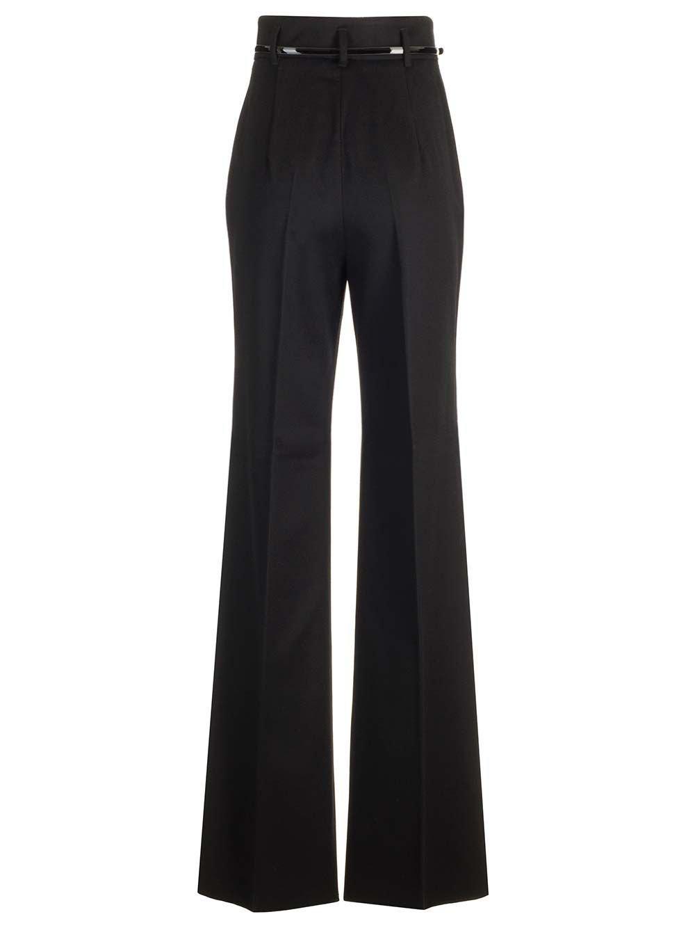 Shop Max Mara Pleat Detailed Straight Leg Trousers In Black