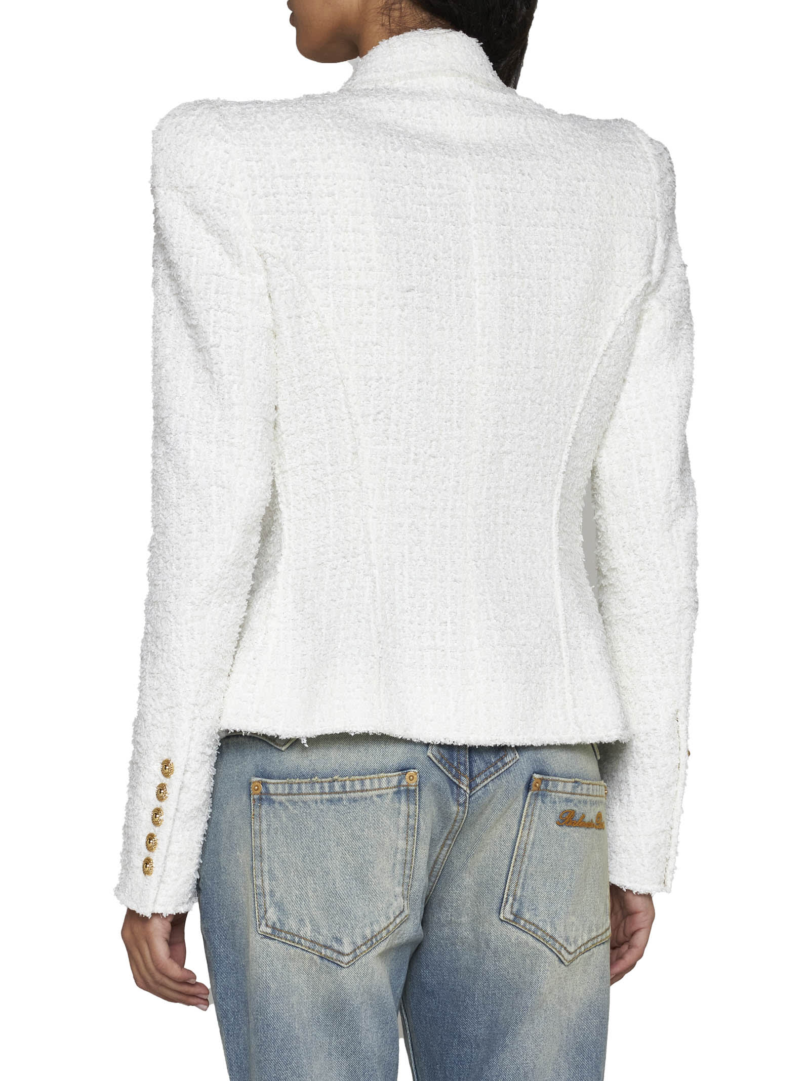 Shop Balmain Blazer In White