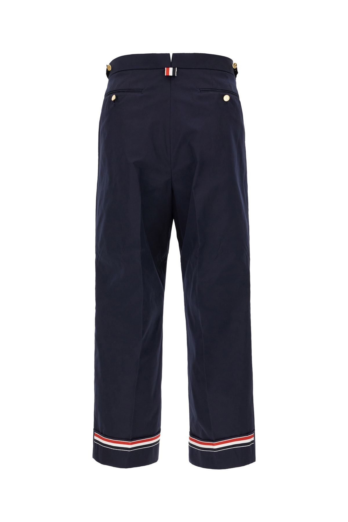 Shop Thom Browne Navy Blue Polyester Blend Pants In 415