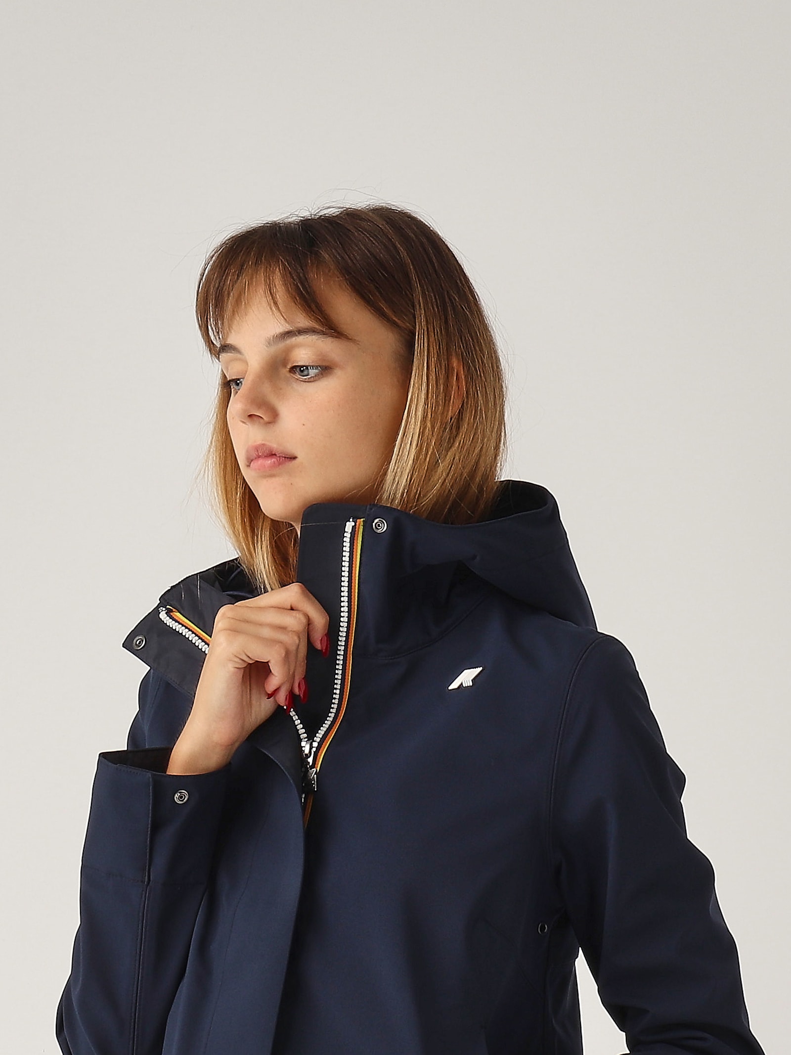 Shop K-way Madalina Bonded Jacket In Blu