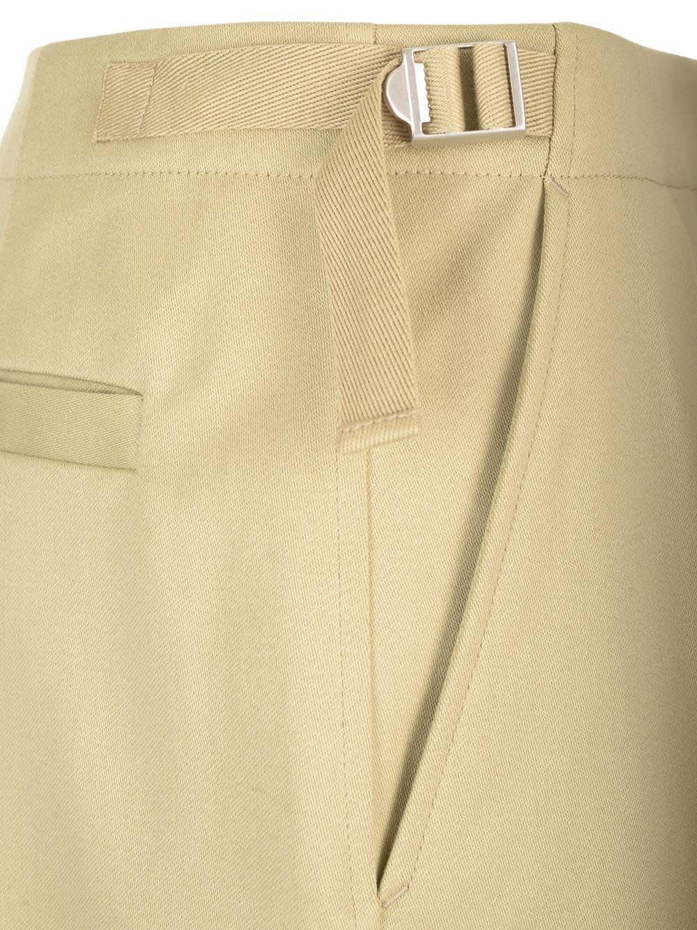 Shop Burberry Cotton Satin Trousers In Beige