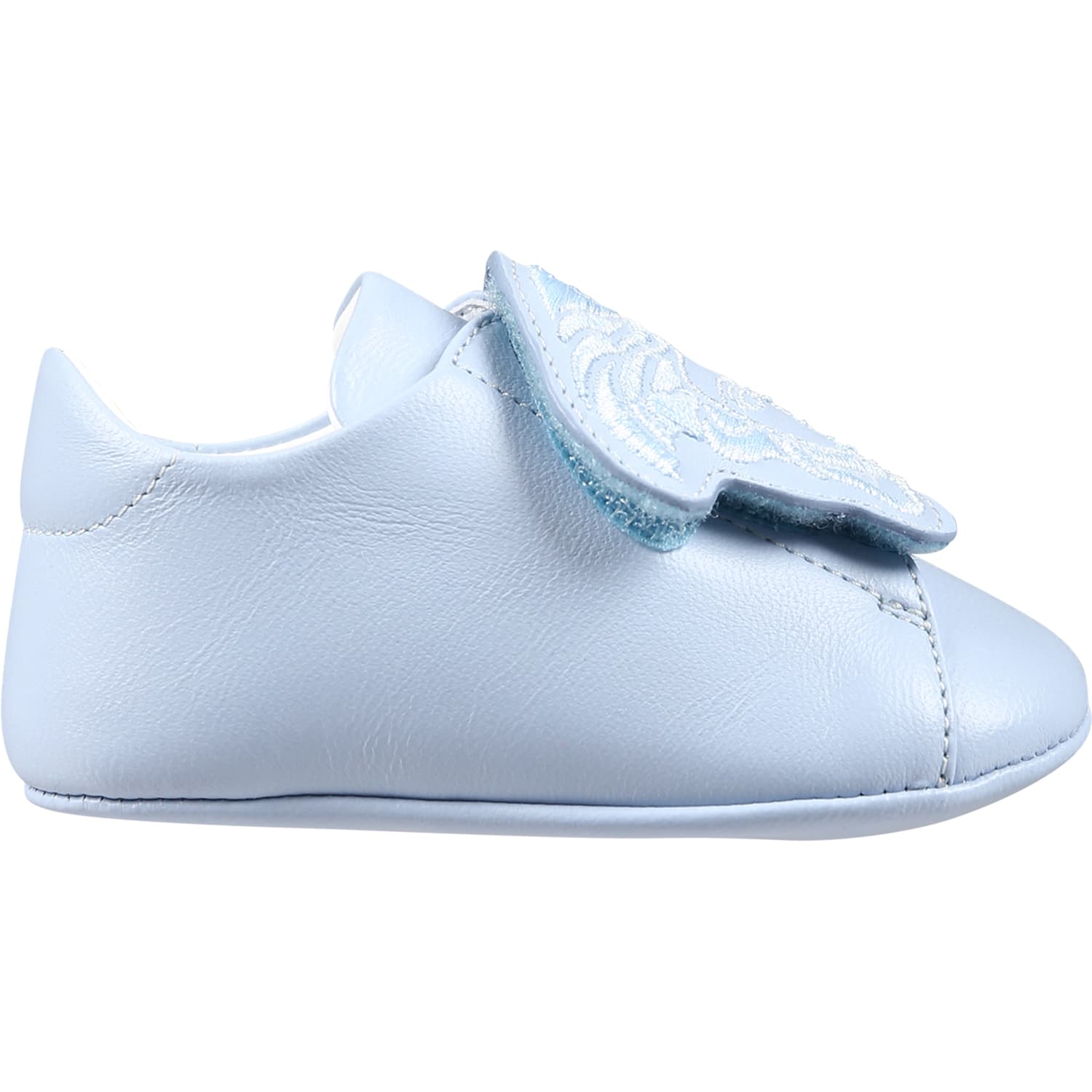 Versace Kids' Light Blue Sneakers For Babies With Medusa