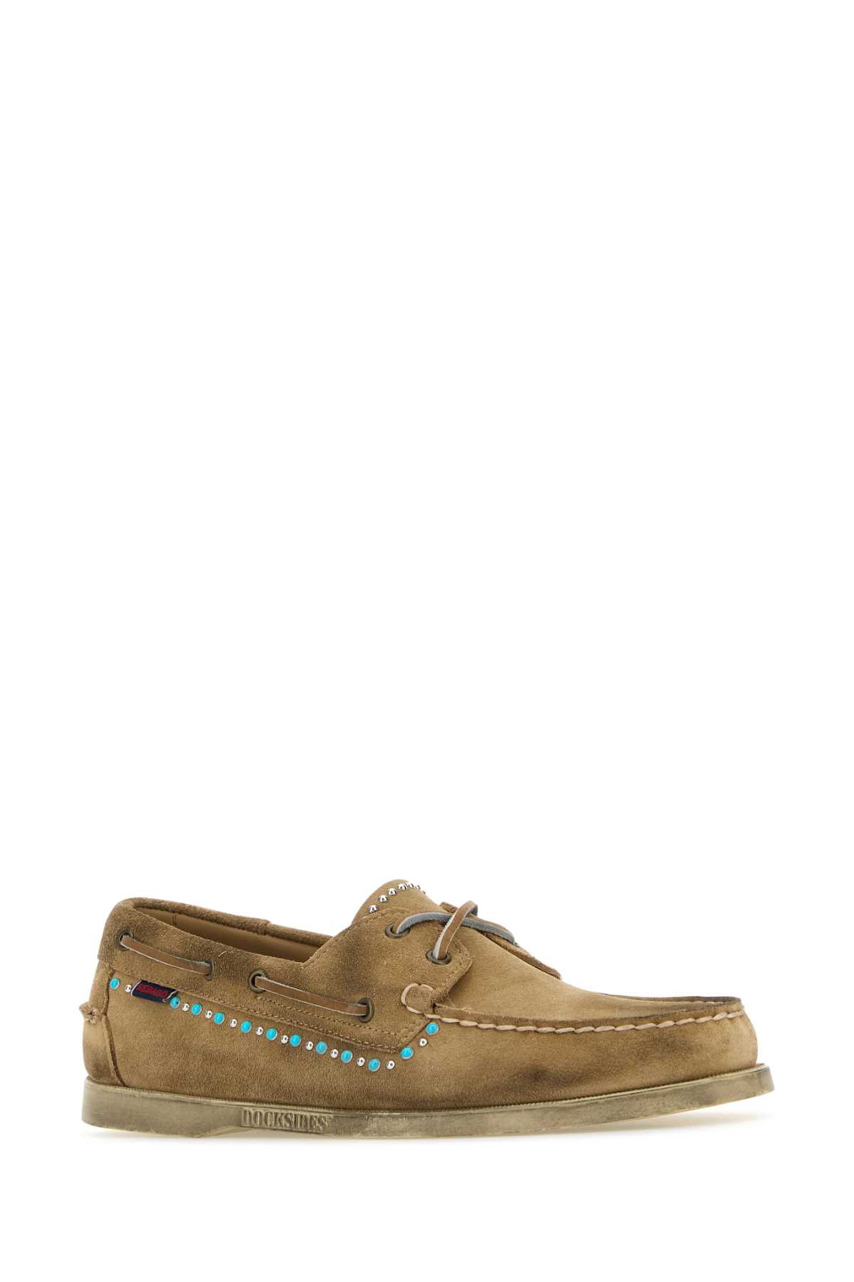 Sebago Suede Lace-up Loafers With Embellished Finish