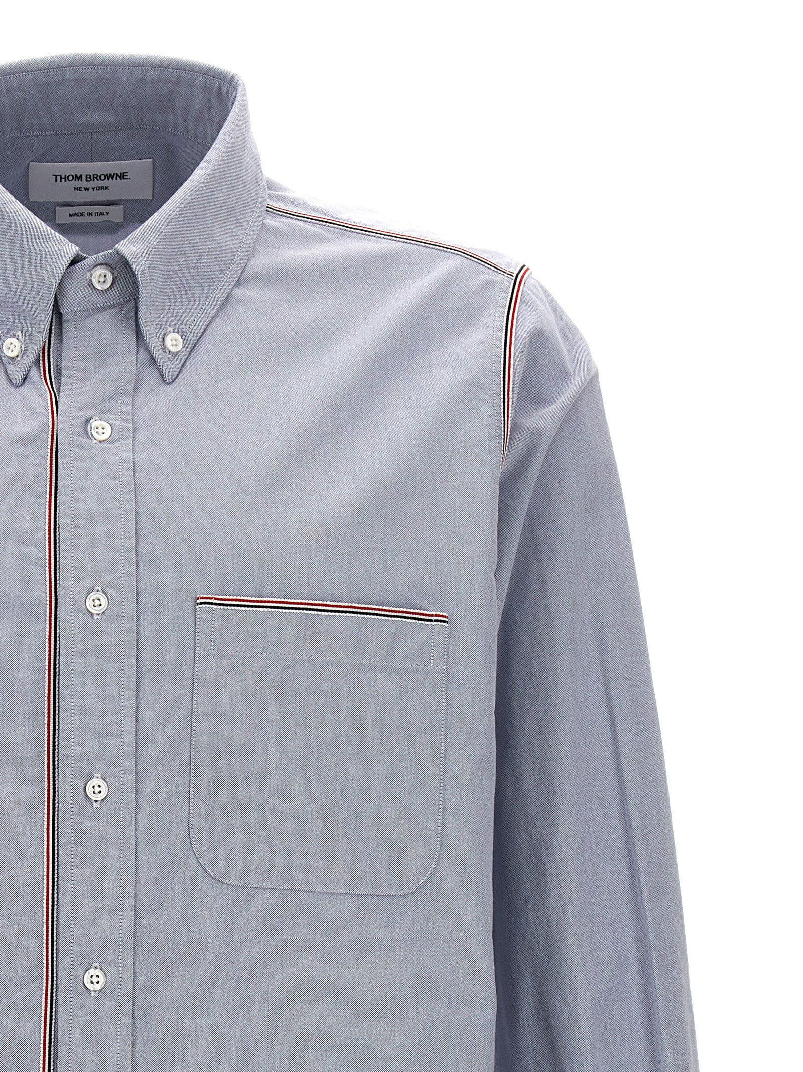 Shop Thom Browne Rwb Shirt In Light Blue